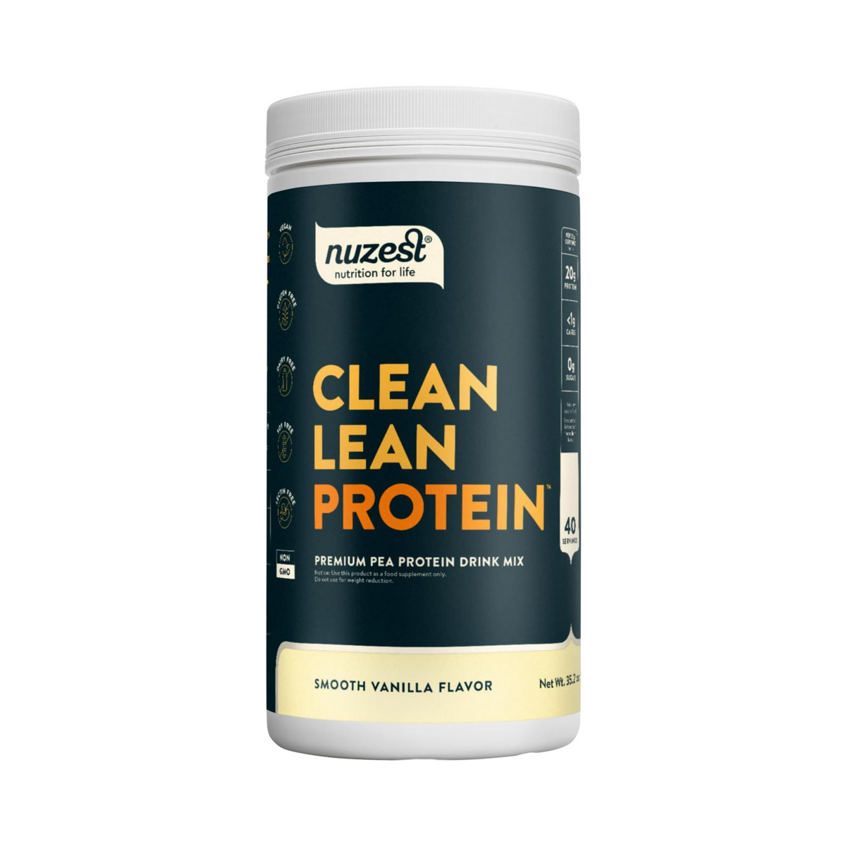Nuzest, Pea Protein Powder, Clean Lean Protein, Smooth Vanilla, 40 Servings, 2.2 lb