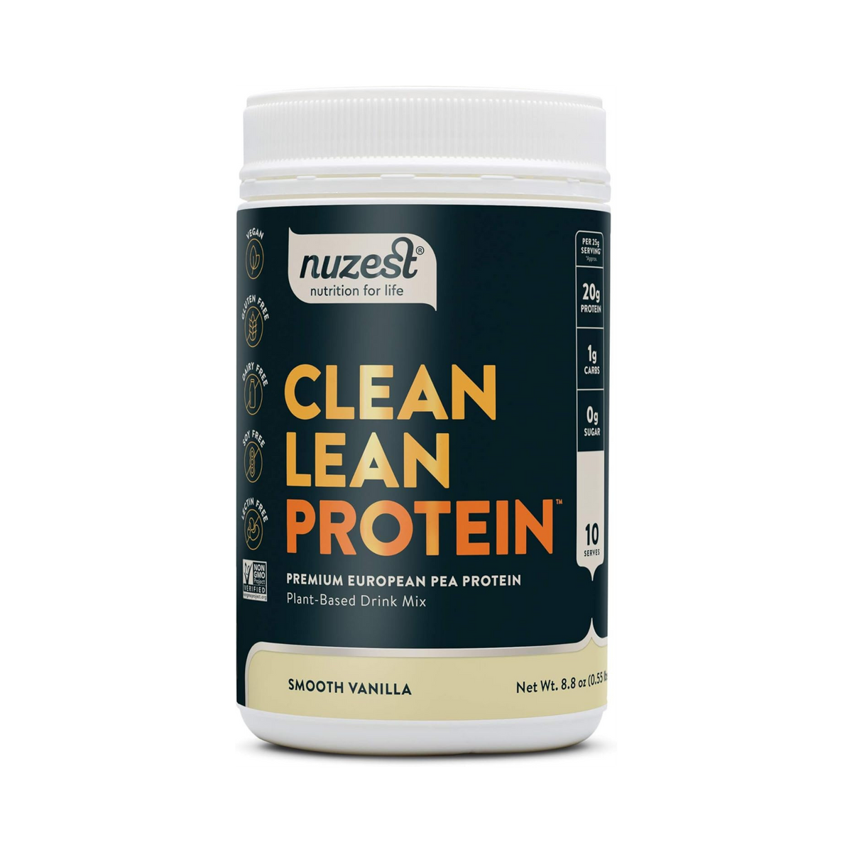 Nuzest, Pea Protein Powder, Clean Lean Protein, Smooth Vanilla, 10 Servings, 8.8 Oz