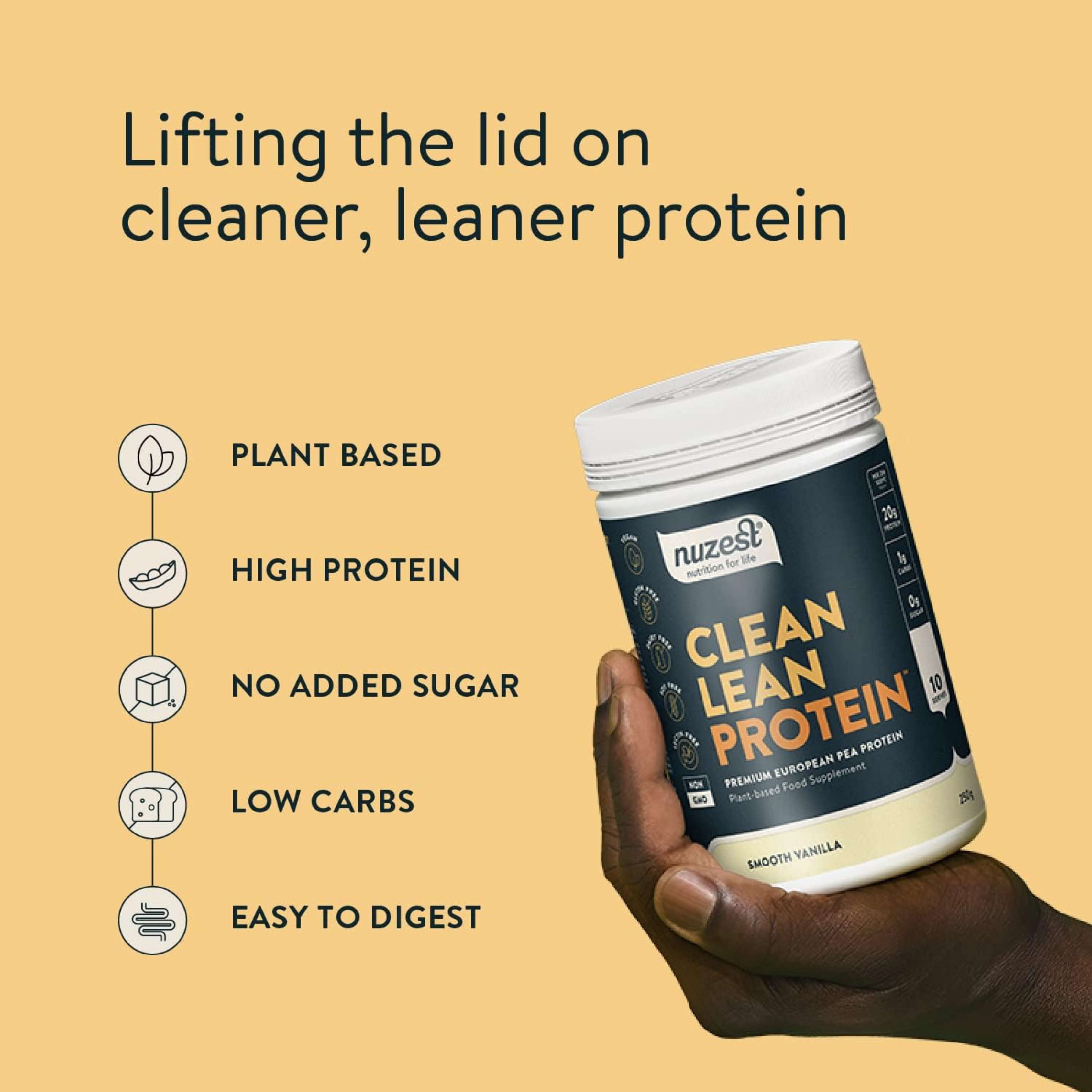 Nuzest, Pea Protein Powder, Clean Lean Protein, Smooth Vanilla, 10 Servings, 8.8 Oz
