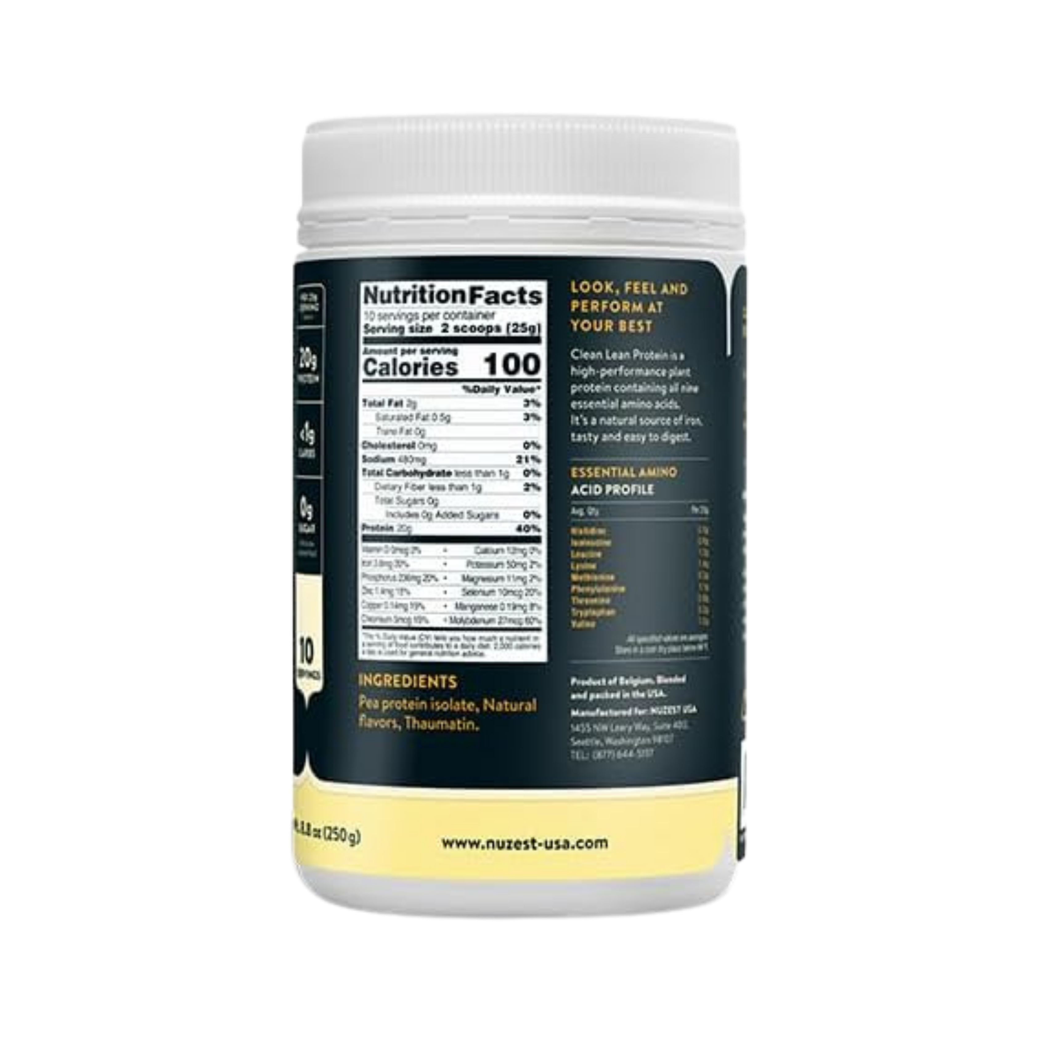 Nuzest, Pea Protein Powder, Clean Lean Protein, Smooth Vanilla, 10 Servings, 8.8 Oz