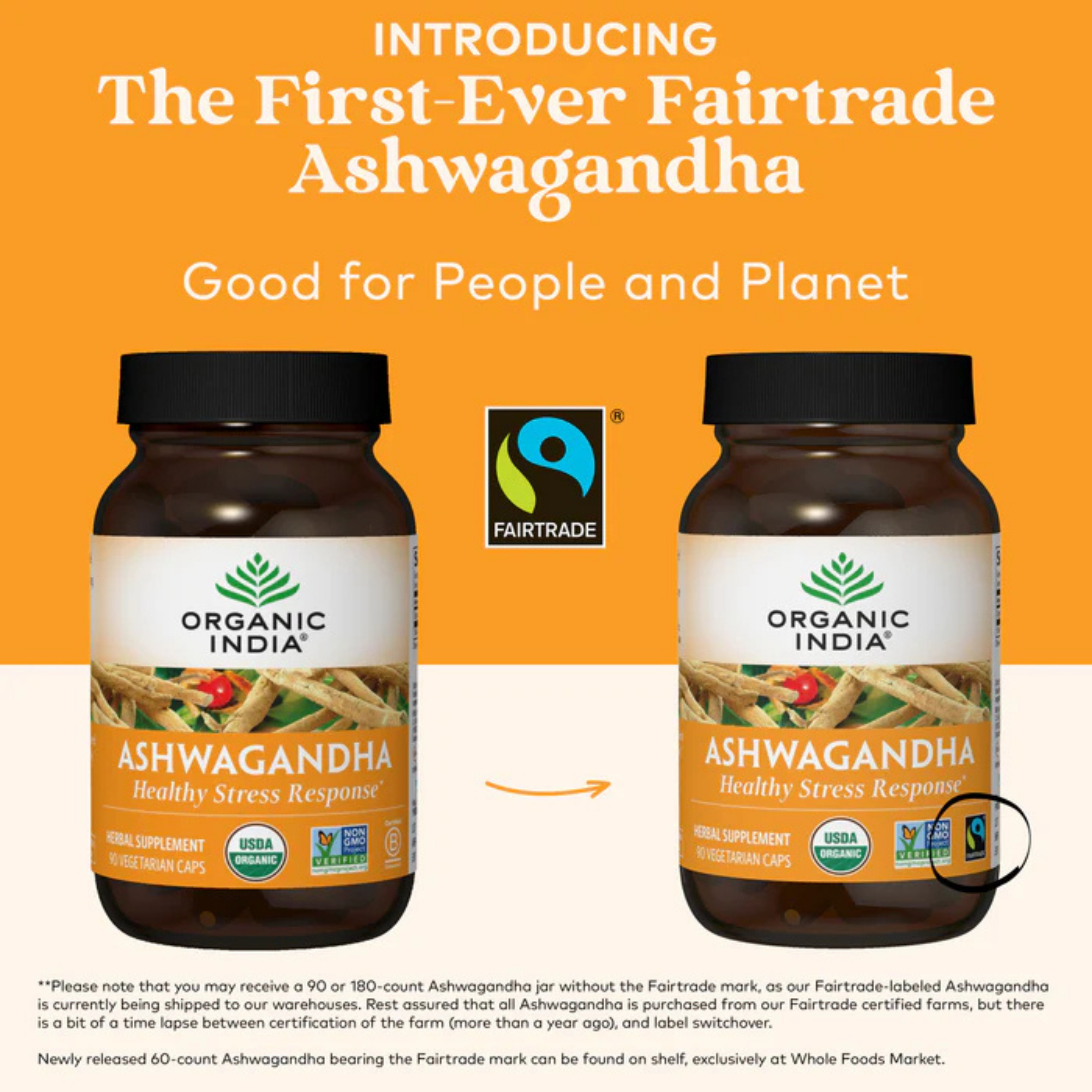 Organic India, Ashwagandha, 800 Mg, 90 Vegetarian Caps