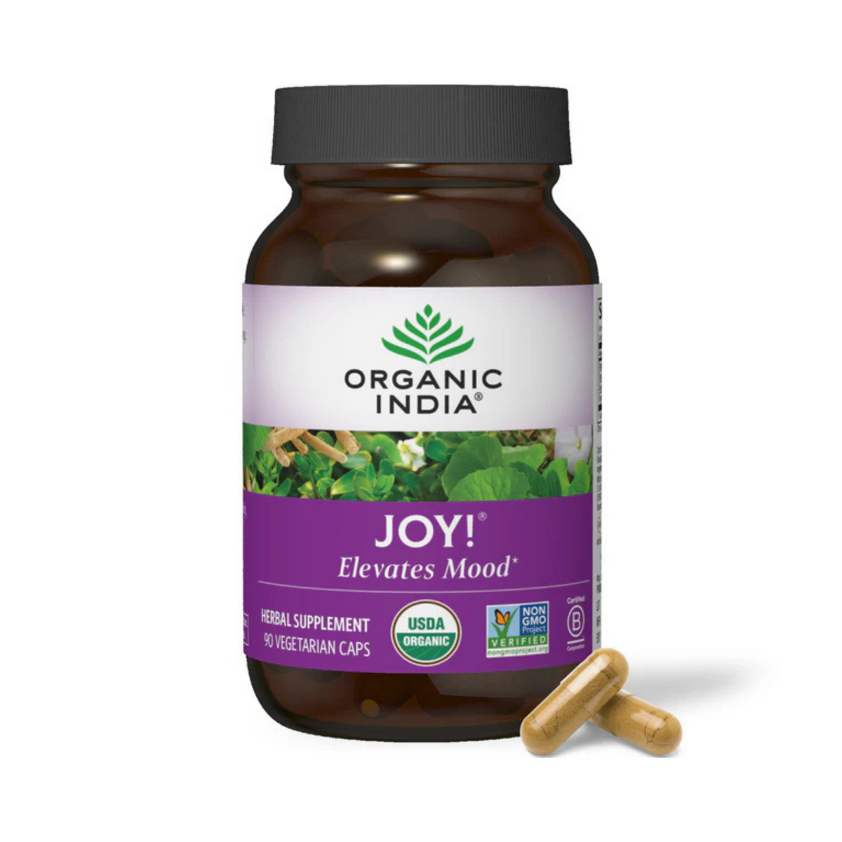 Organic India, Joy Elevates Mood, 90 Vegetarian Caps