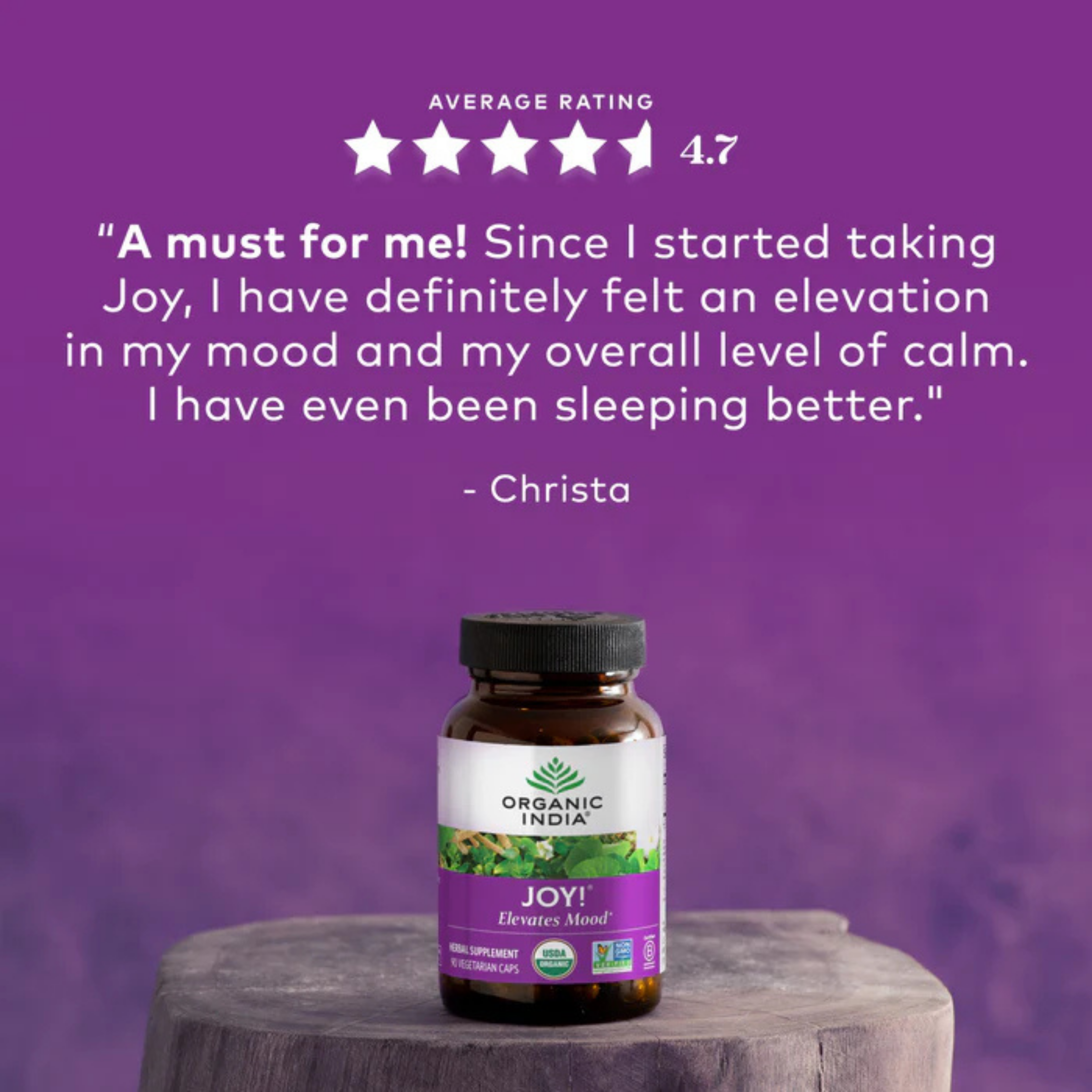 Organic India, Joy Elevates Mood, 90 Vegetarian Caps