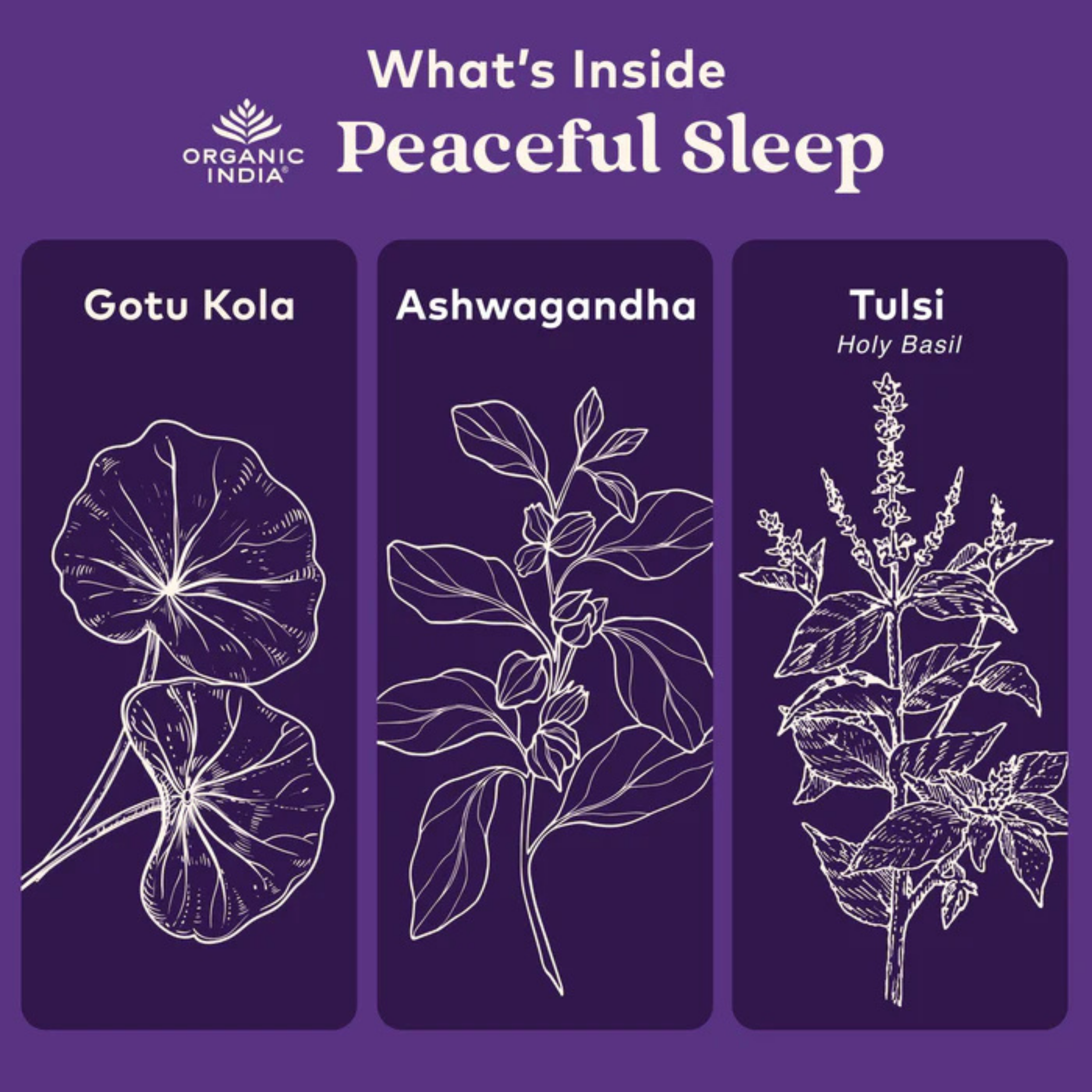 Organic India, Peaceful Sleep, 90 Vegetarian Caps