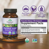 Organic India, Peaceful Sleep, 90 Vegetarian Caps