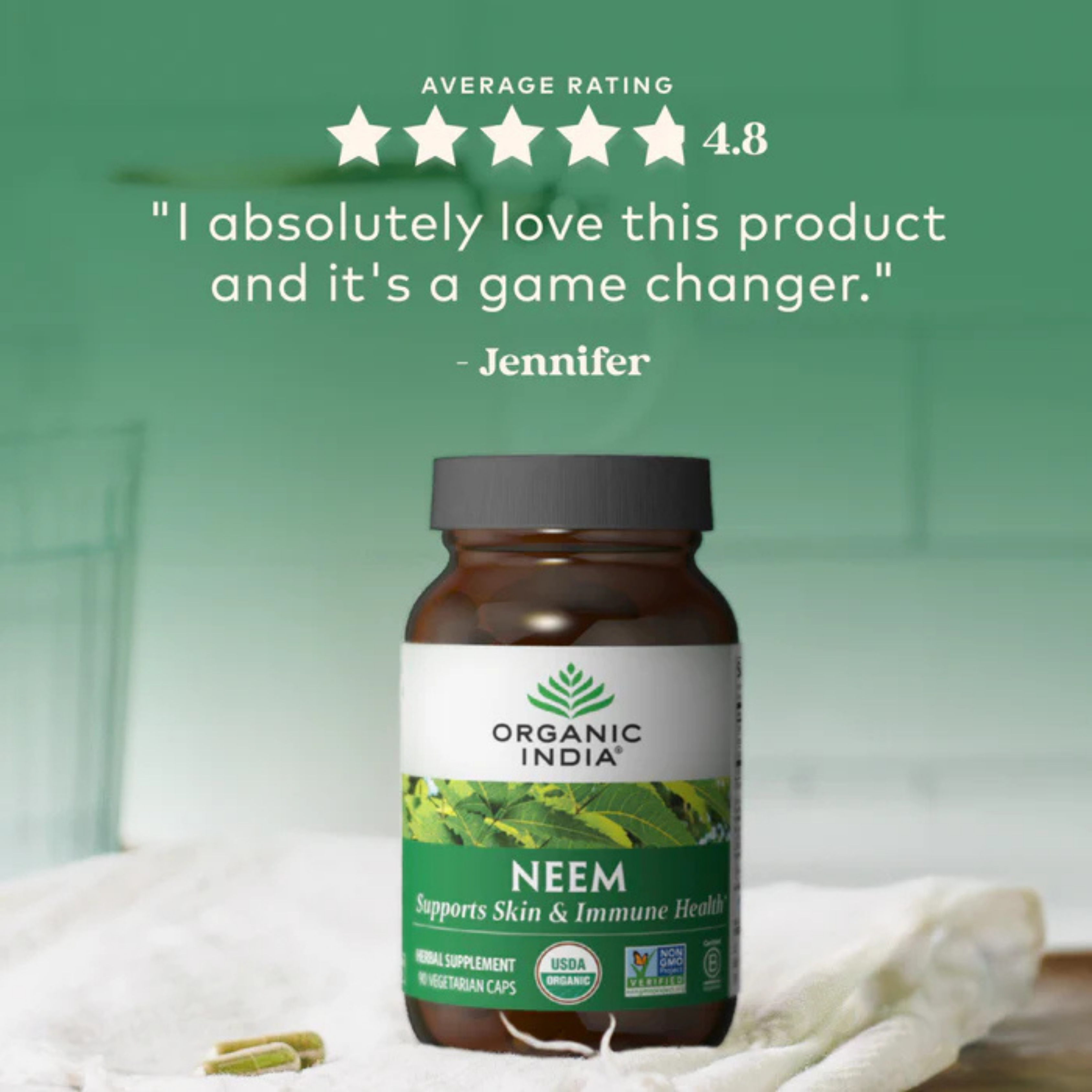Organic India, Neem, 90 Vegetarian Caps