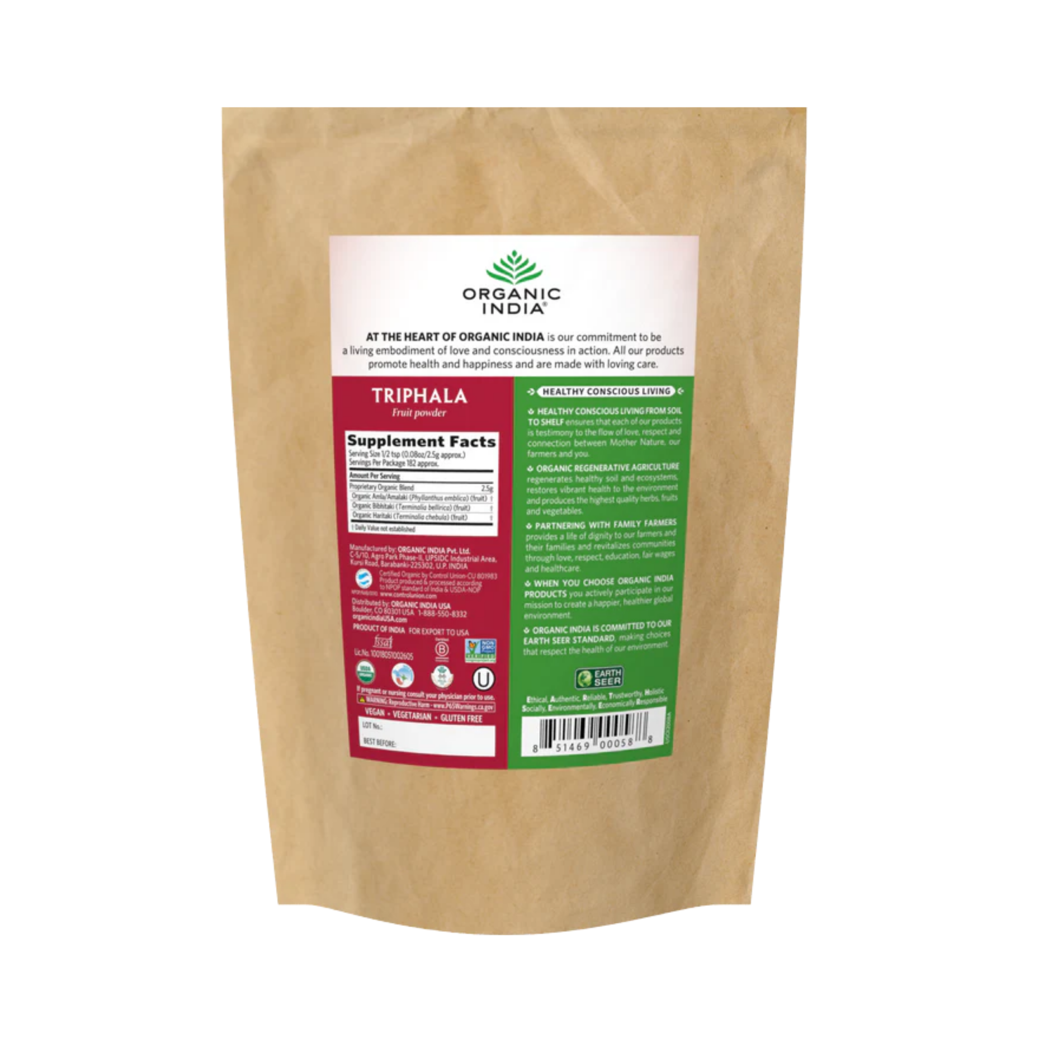 Organic India, Triphala, Fruit Powder, 16 Oz