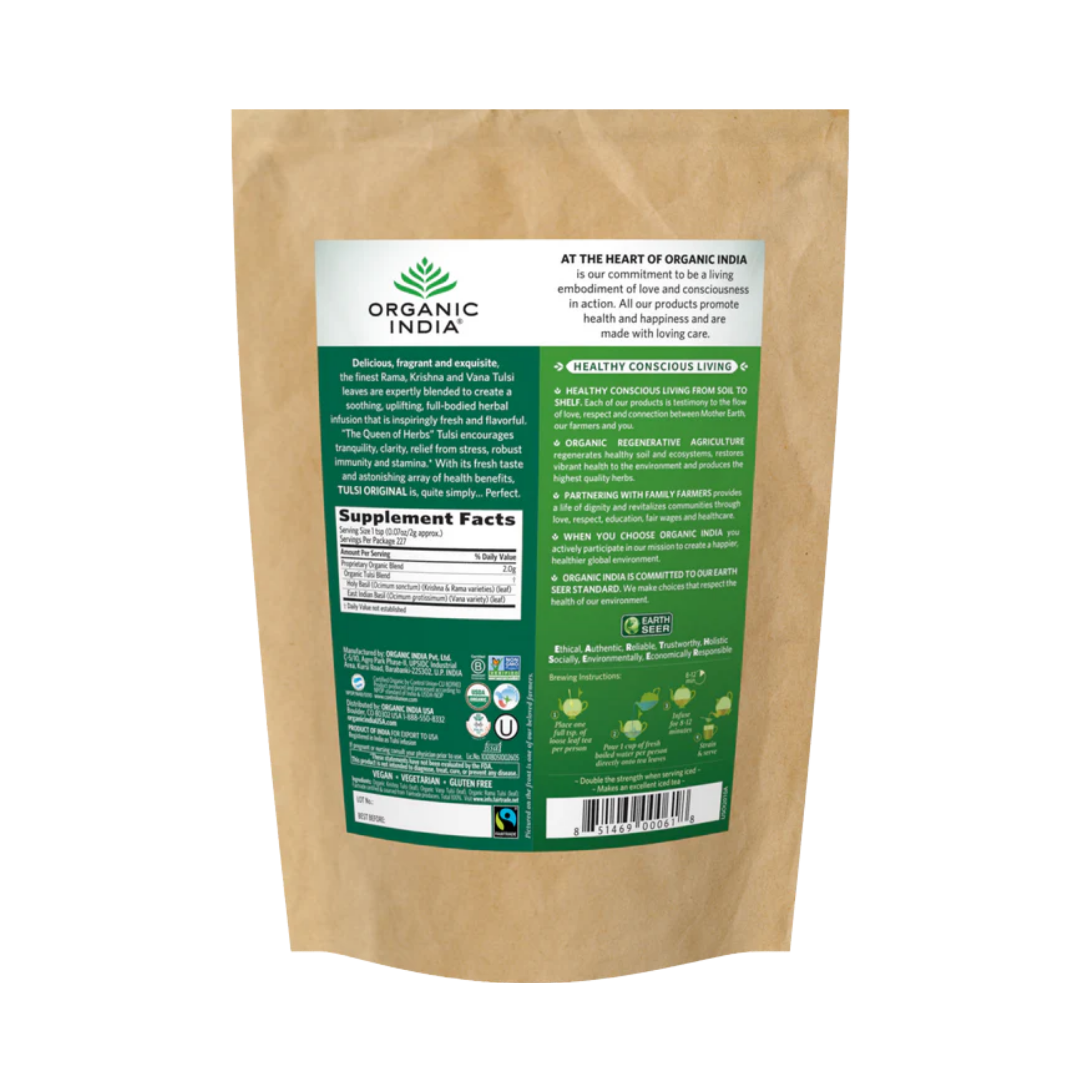 Organic India, Tulsi Loose Leaf Tea, Original, Caffeine-Free, 16 Oz