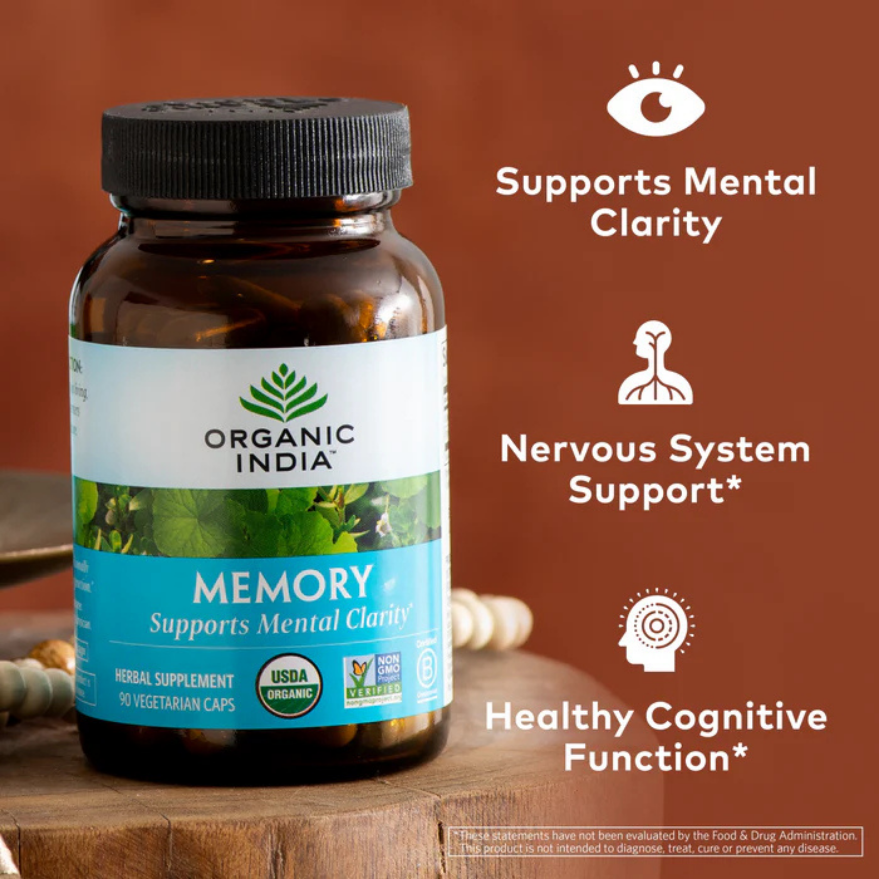 Organic India, Memory, 90 Vegetarian Caps