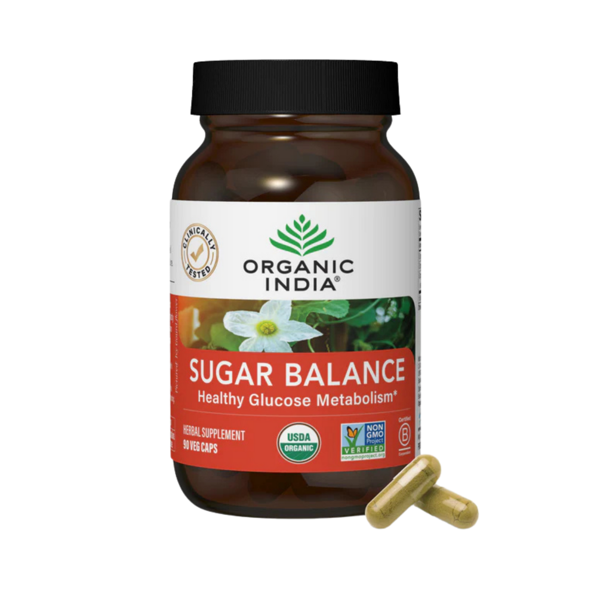 Organic India, Sugar Balance, Healthy Glucose Metabolism, 90 Veg Caps