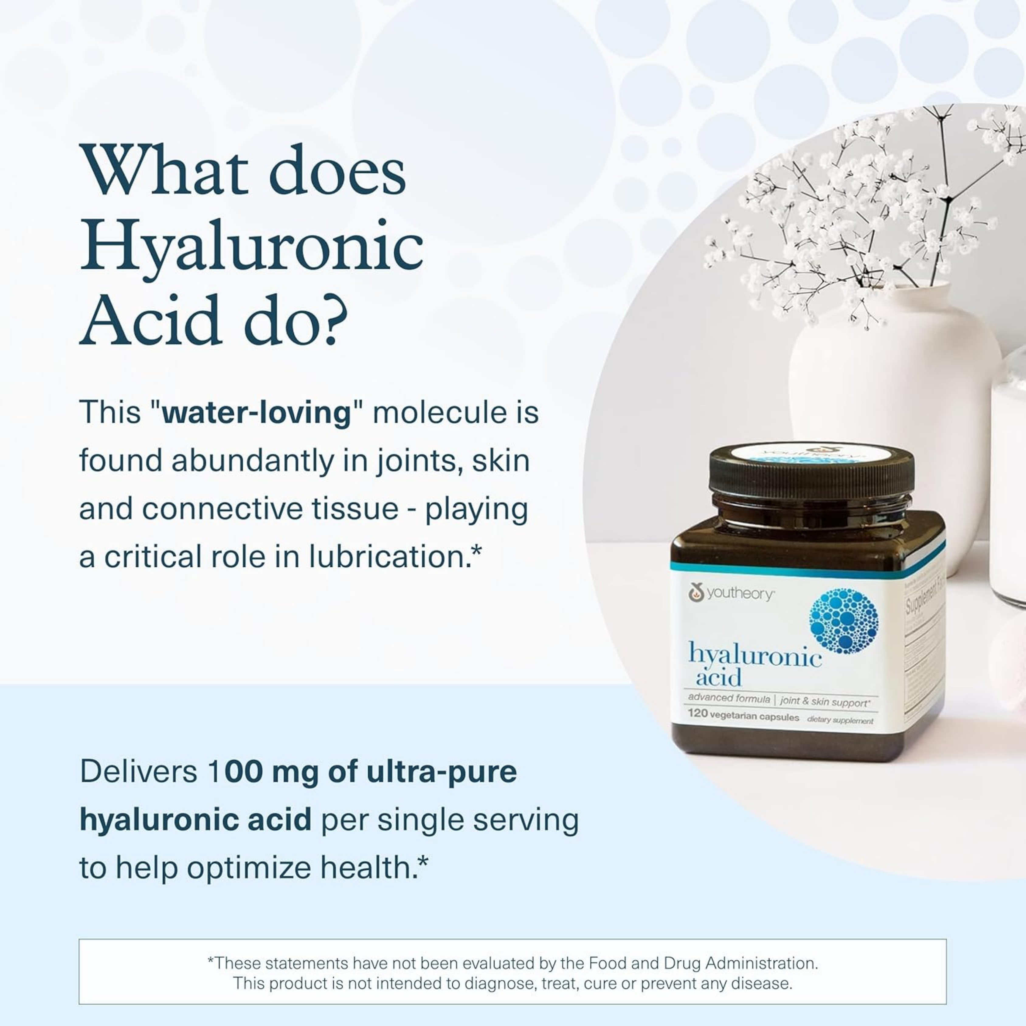 Youtheory, Hyaluronic Acid, Advanced Formula, 120 Vegetarian capsules