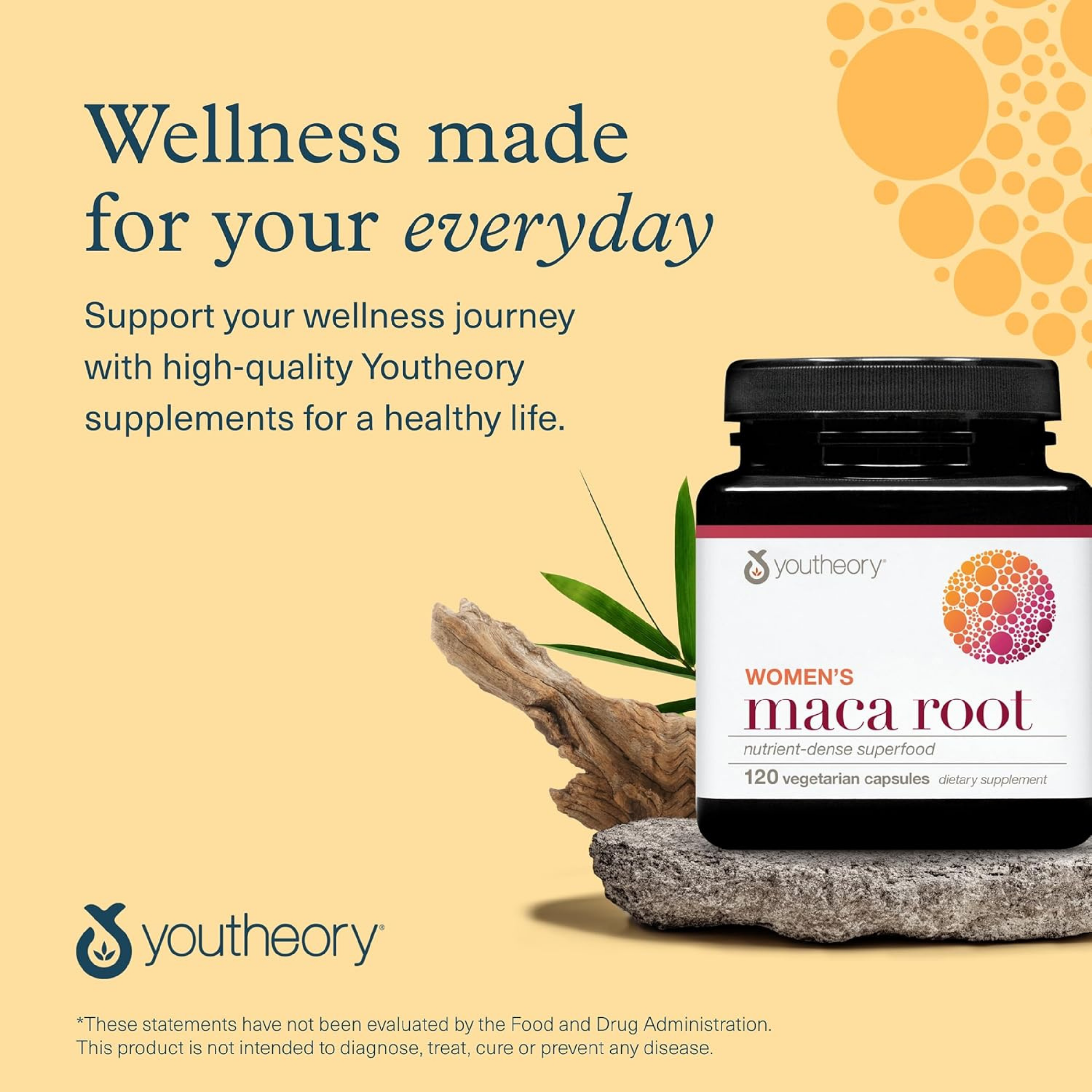 Youtheory, Women's Maca Root, Nutrient - Dense Superfood, 120 Vegetarian Capsules