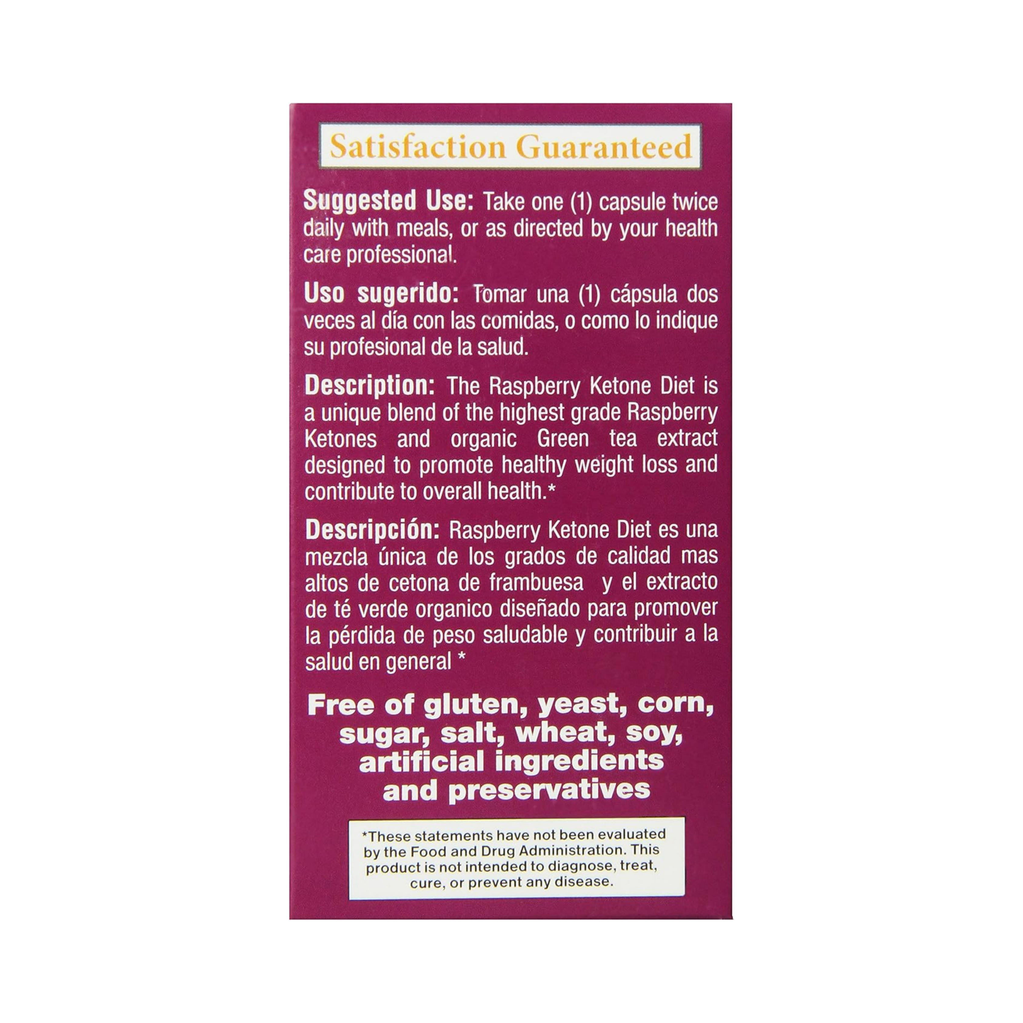 Bio Nutrition Raspberry Ketone Diet Capsules, 60 Capsules