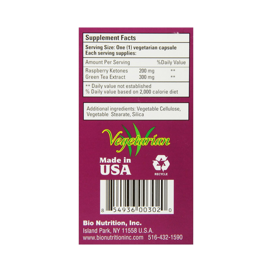 Bio Nutrition Raspberry Ketone Diet Capsules, 60 Capsules