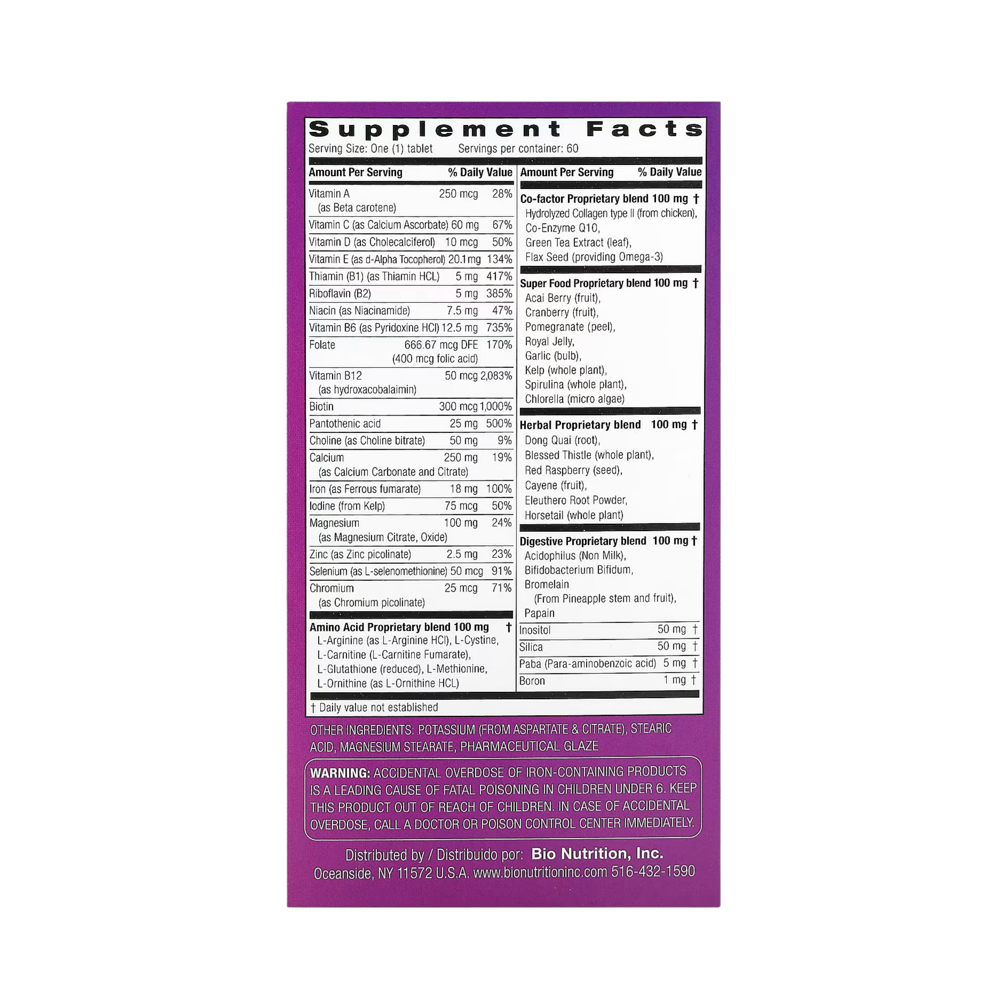 Bio Nutrition, Women's Wellness, 60 Tablets