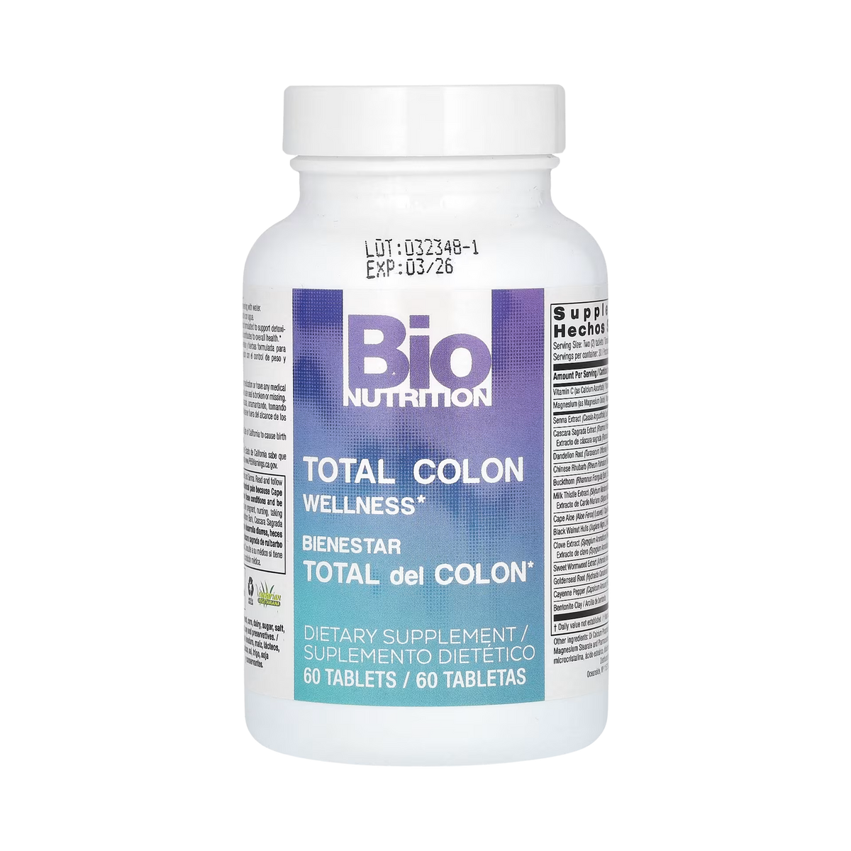 Bio Nutrition, Total Colon Wellness, 60 Tablets