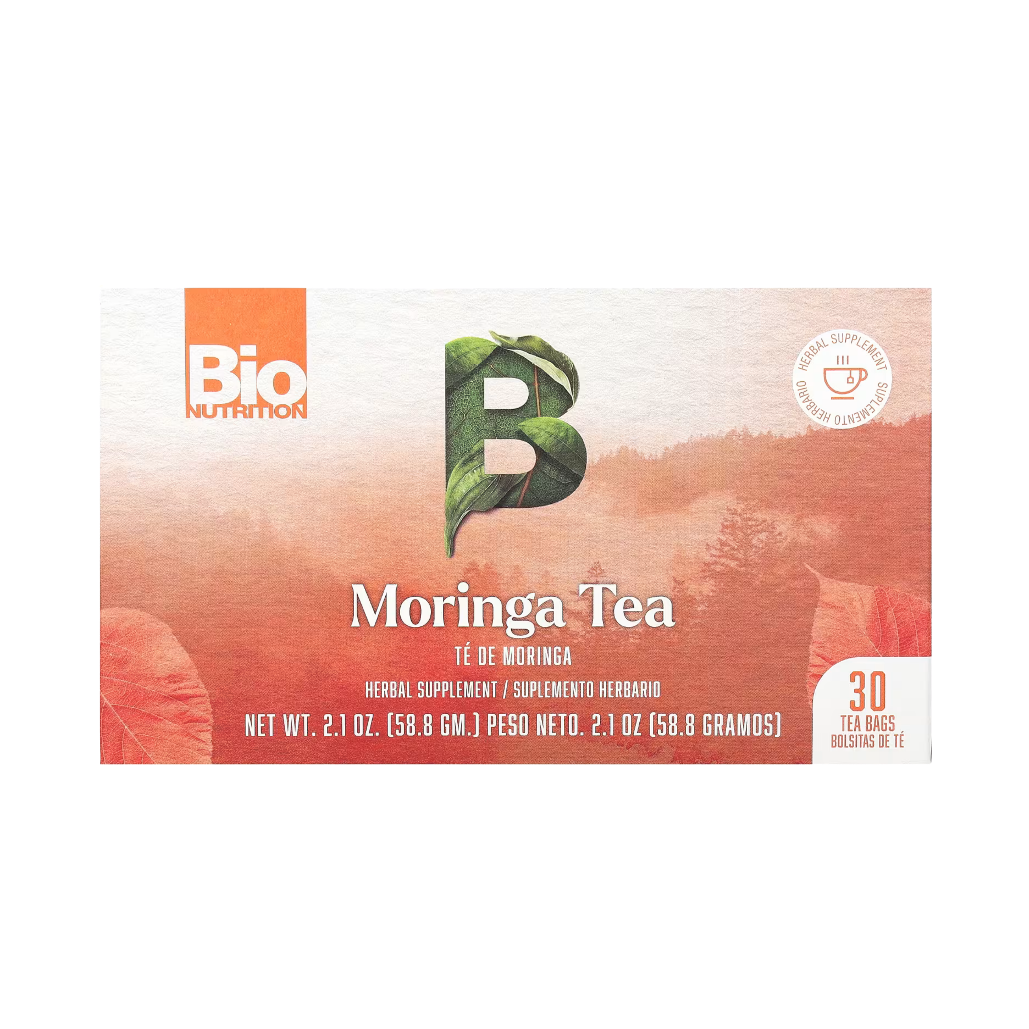 Bio Nutrition, Moringa Tea, Caffeine Free, 30 Tea Bags, 2.1 Oz