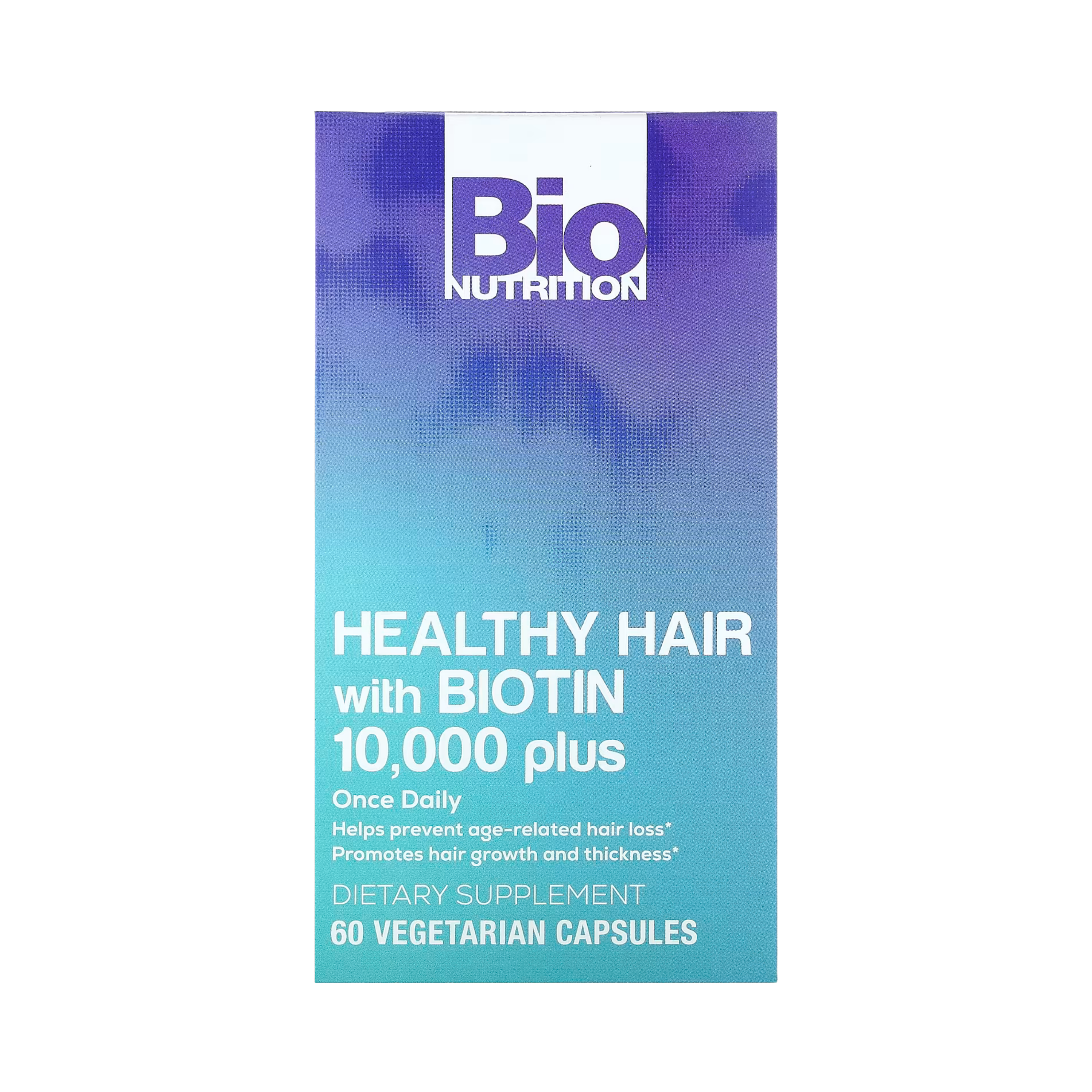 Bio Nutrition, Healthy Hair with Biotin 10,000 Plus, 60 Vegetarian Capsules