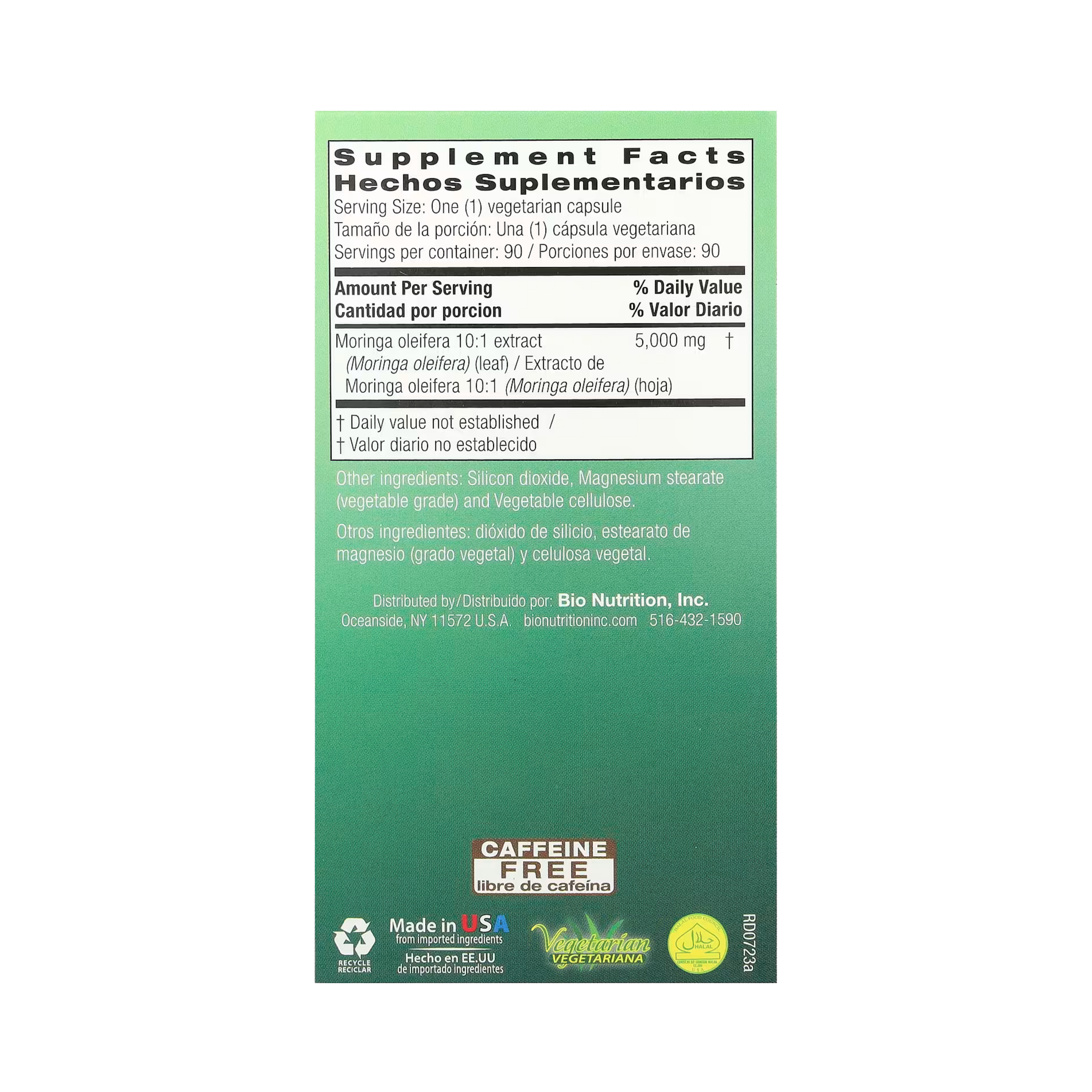 Bio Nutrition, Moringa 5,000, 5,000 Mg, 90 Vegetarian Capsules
