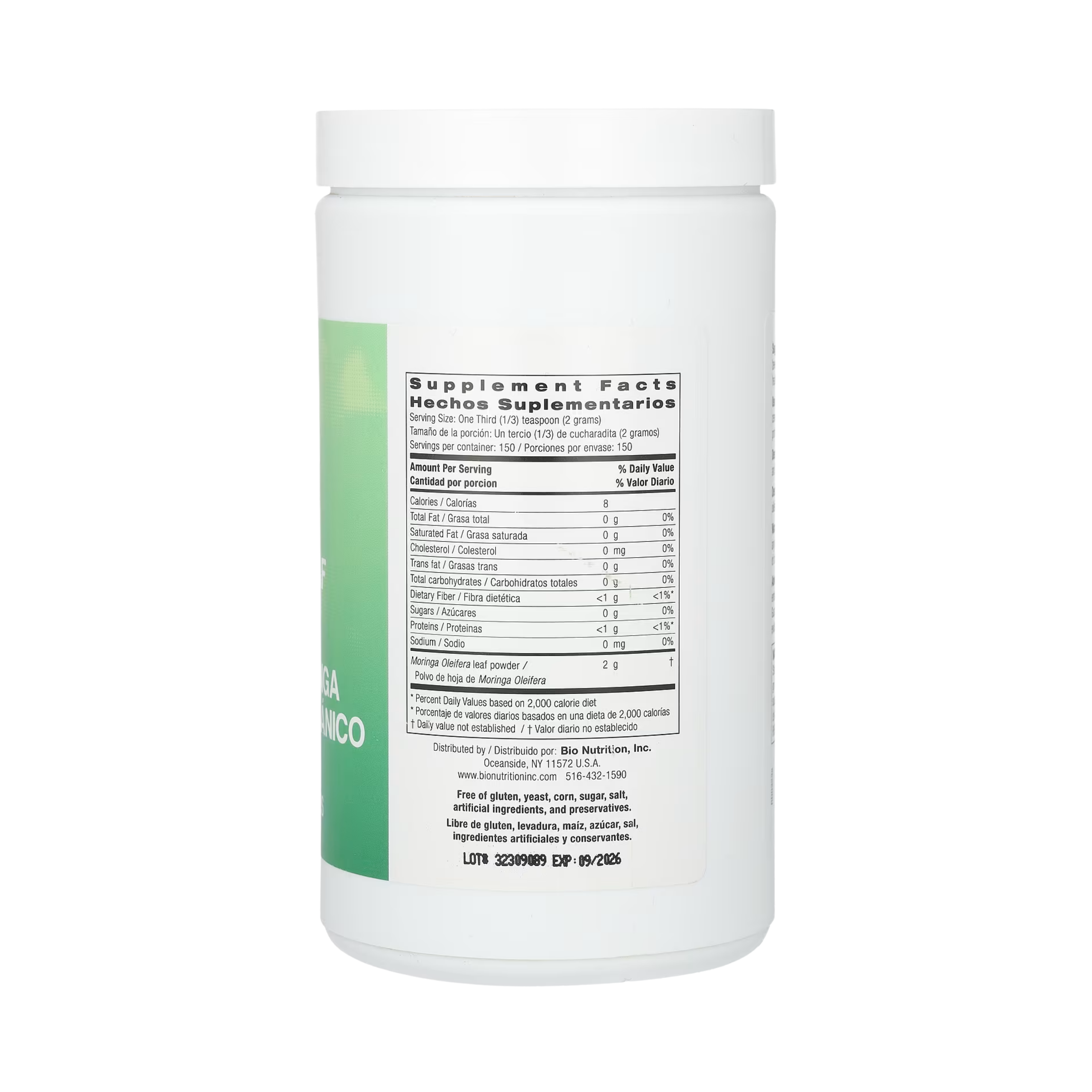 Bio Nutrition, Organic Moringa Leaf Powder, 300 g