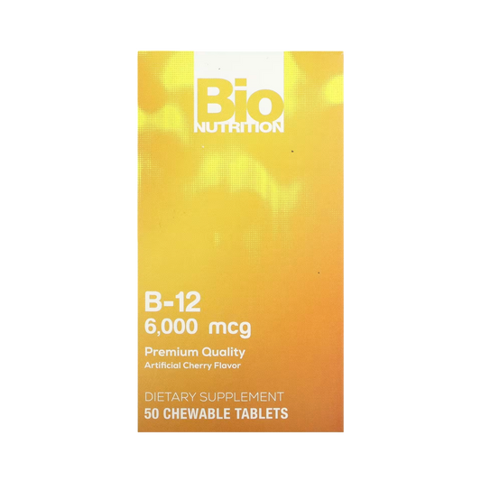 Bio Nutrition, Vitamin B-12, Cherry, 6,000 Mcg, 50 Chewable Tablets