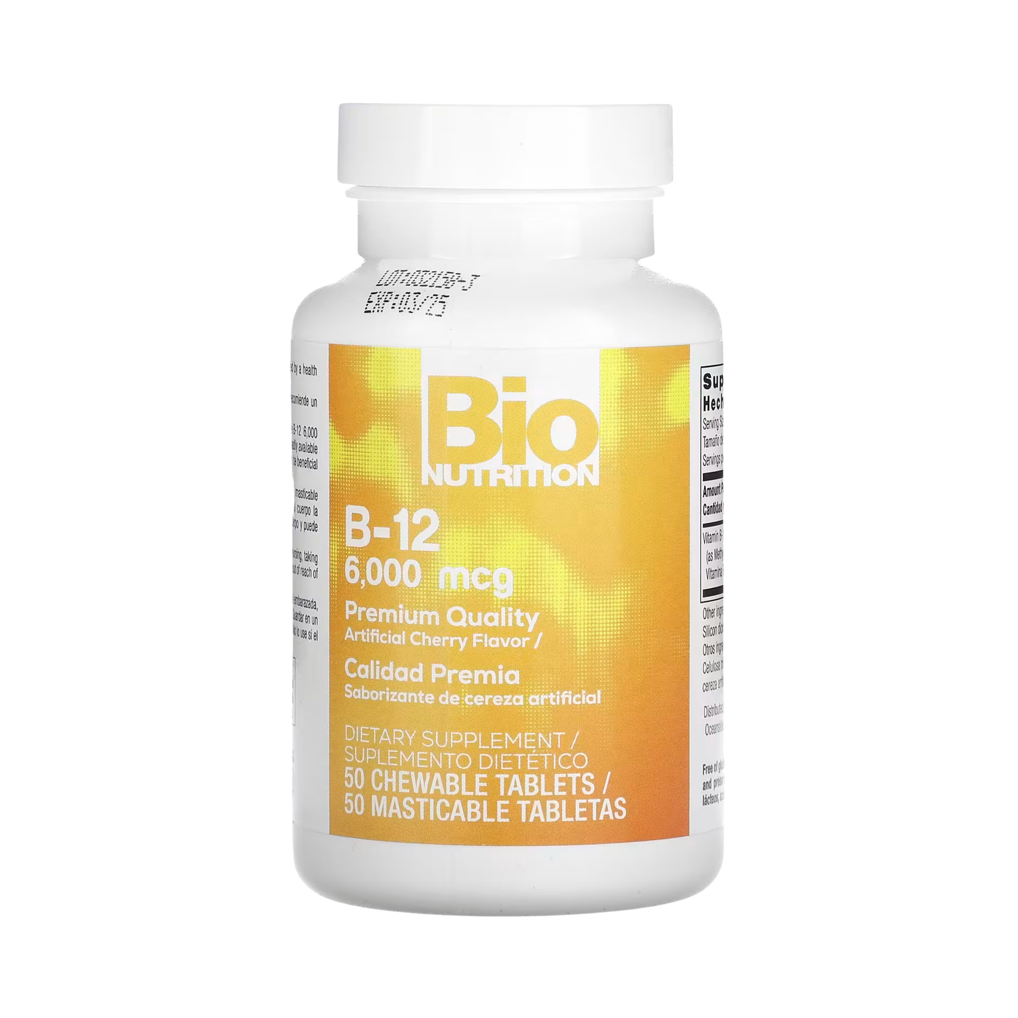 Bio Nutrition, Vitamin B-12, Cherry, 6,000 Mcg, 50 Chewable Tablets