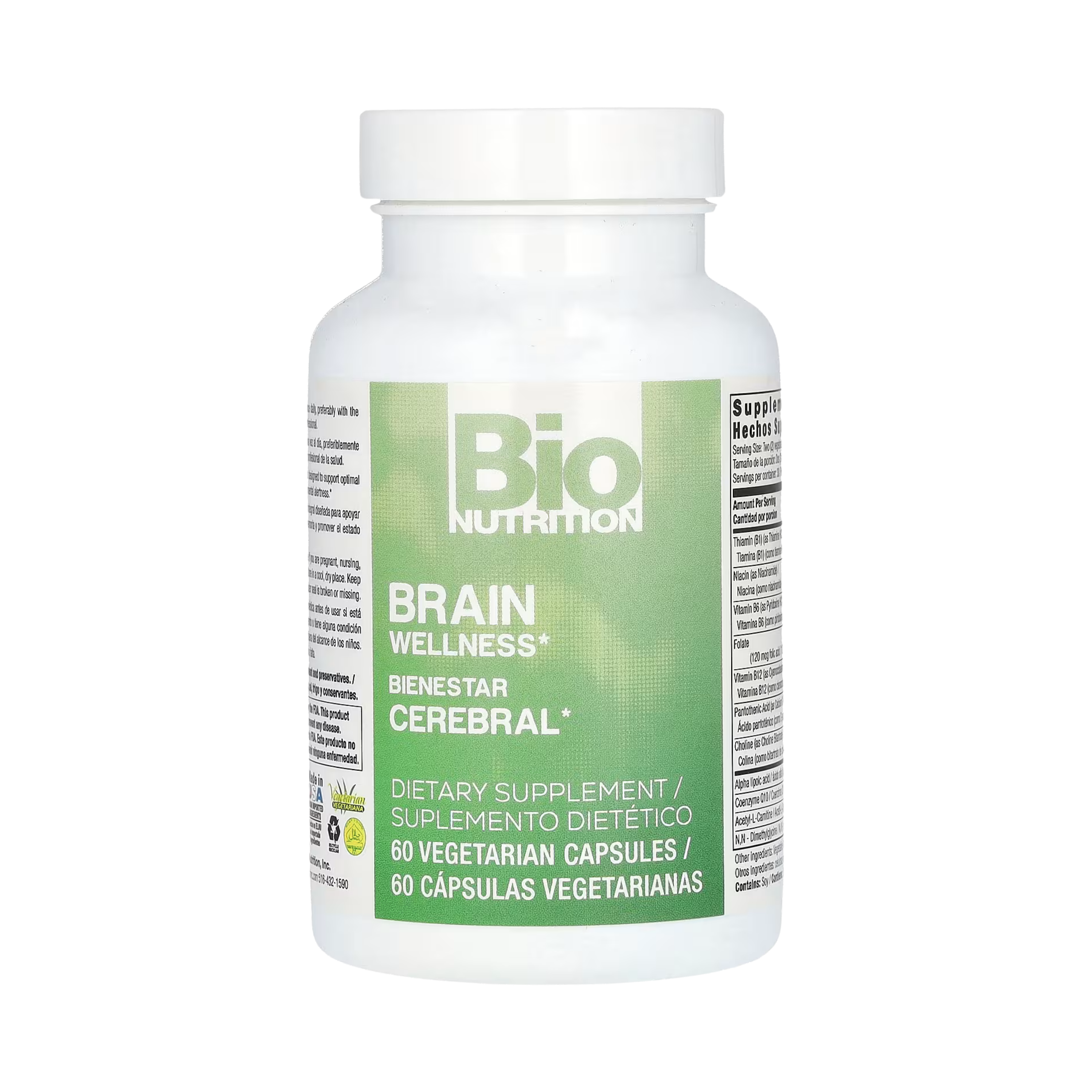 Bio Nutrition, Brain Wellness, 60 Vegetarian Capsules