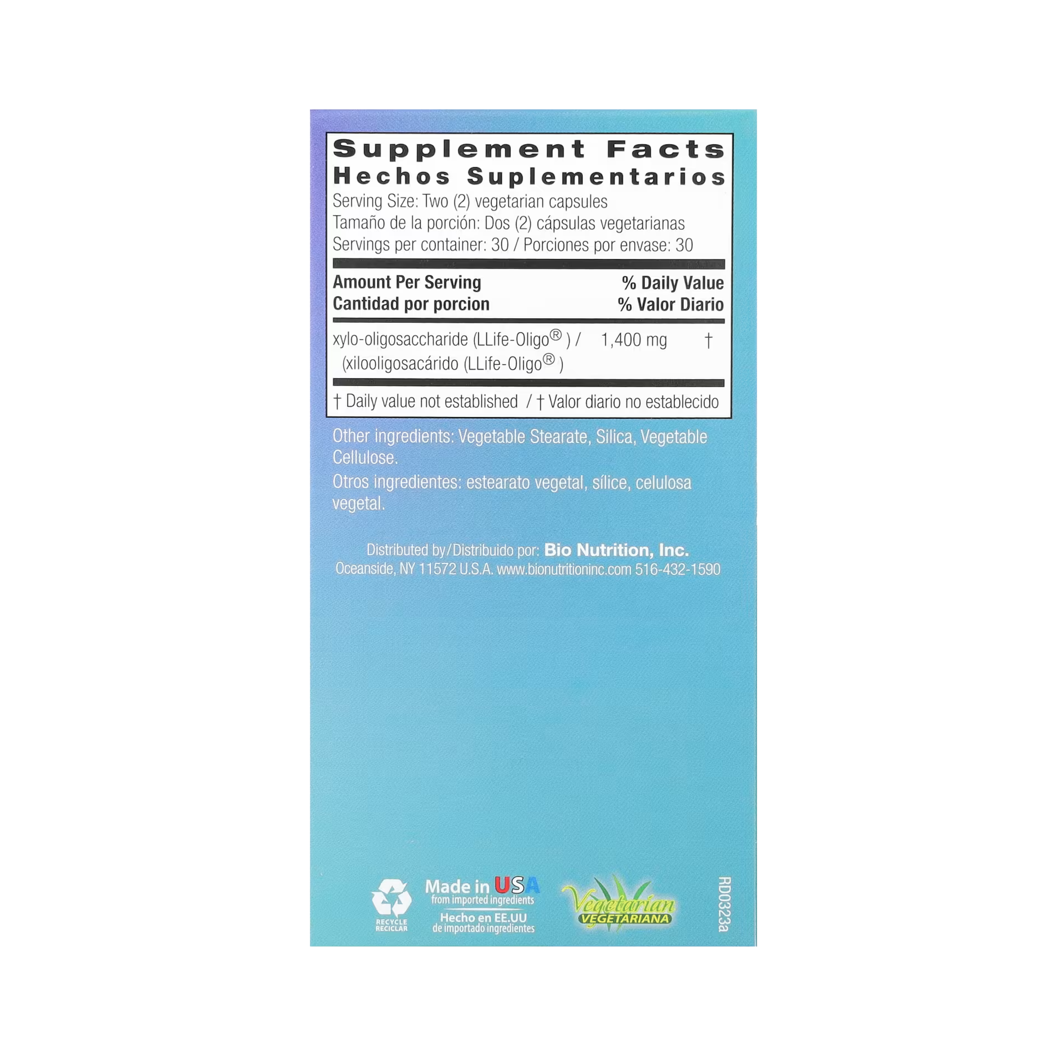 Bio Nutrition, Pre-Biotic, 60 Vegetarian Capsules