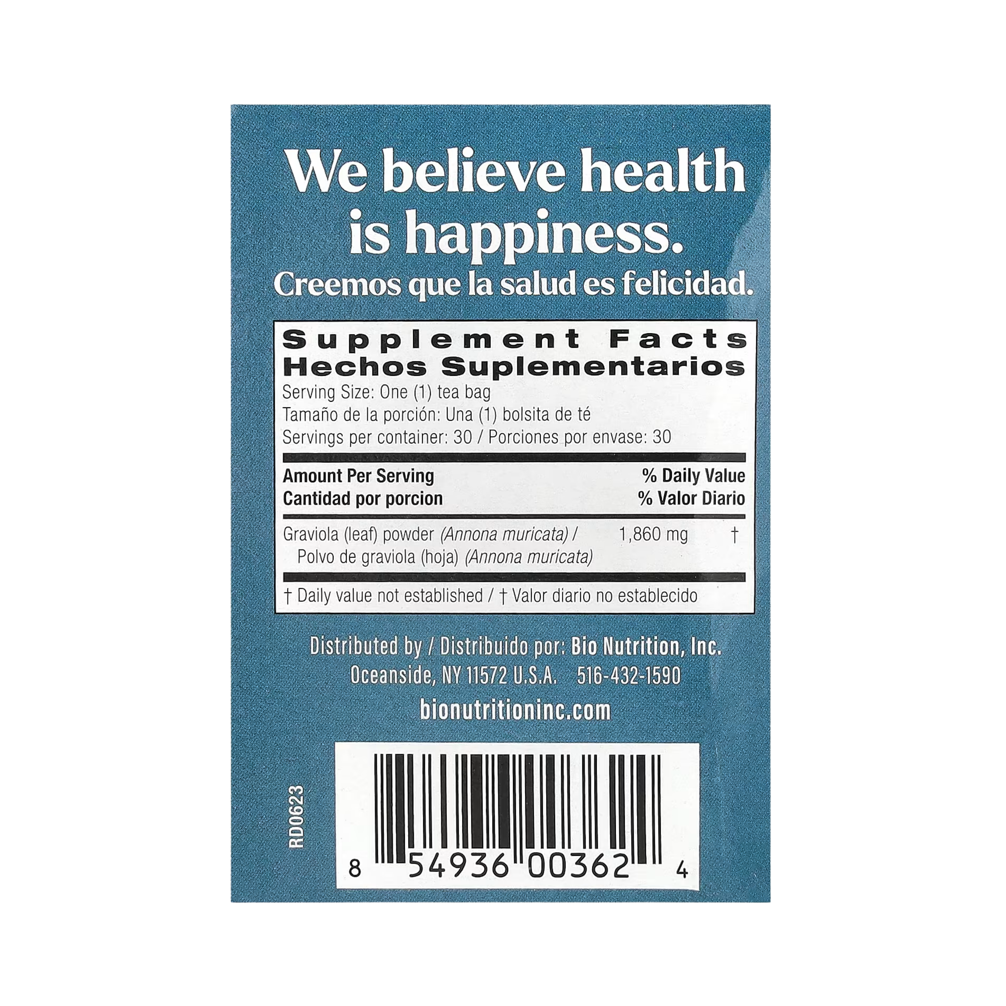 Bio Nutrition, Graviola Tea, Caffeine Free, 30 Tea Bags, 2 Oz