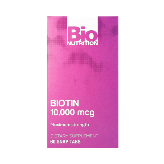 Bio Nutrition, Biotin, Maximum Strength, 10,000 Mcg, 60 Snap Tabs