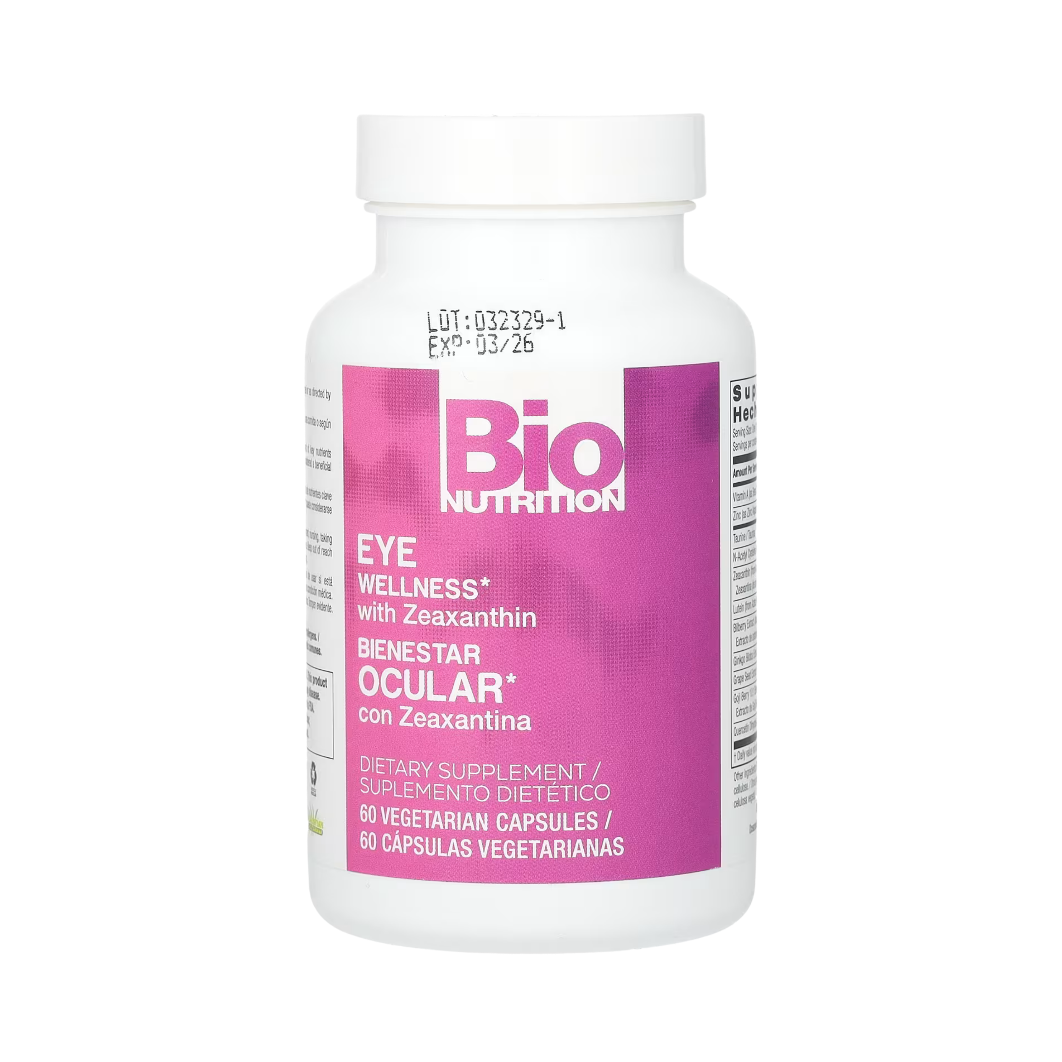 Bio Nutrition, Eye Wellness with Zeaxanthin, 60 Vegetarian Capsules