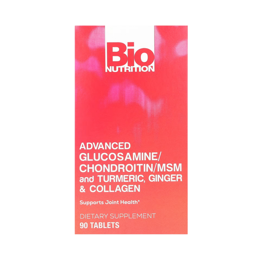 Bio Nutrition, Advanced Glucosamine/Chondroitin/MSM and Turmeric, Ginger & Collagen, 90 Tablets