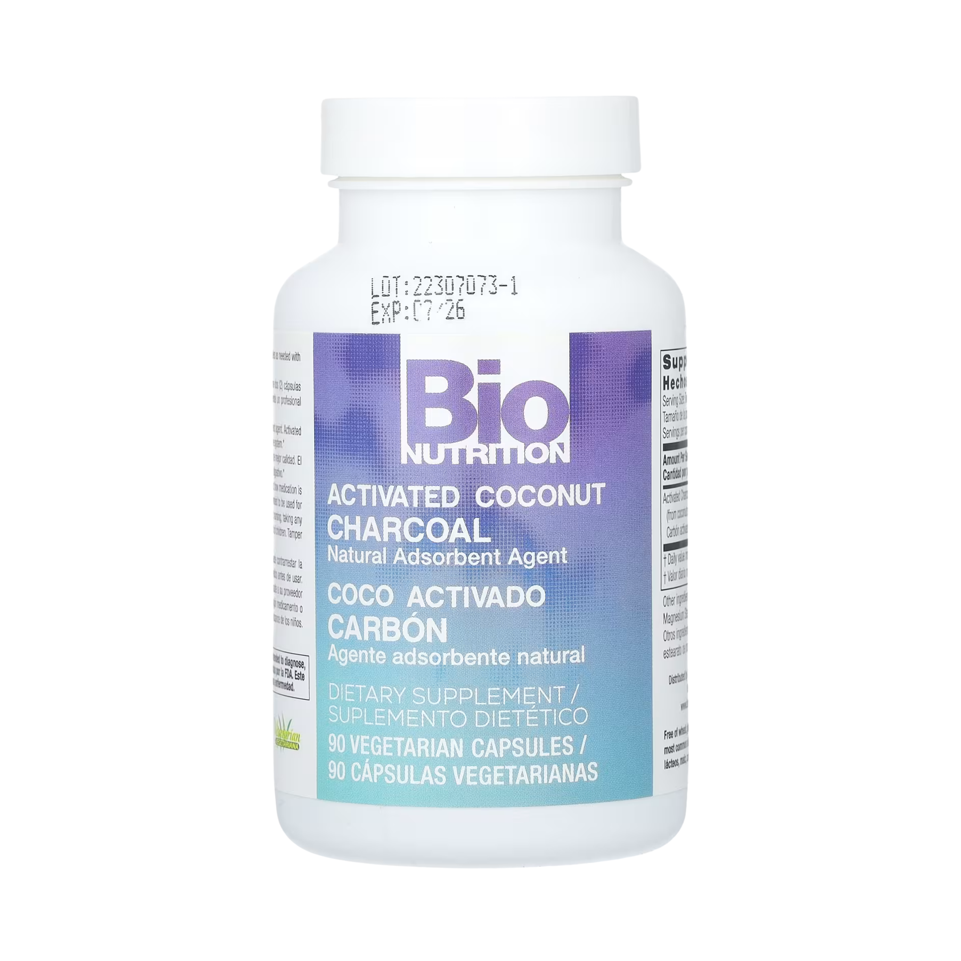 Bio Nutrition, Activated Coconut Charcoal, 90 Vegetarian Capsules