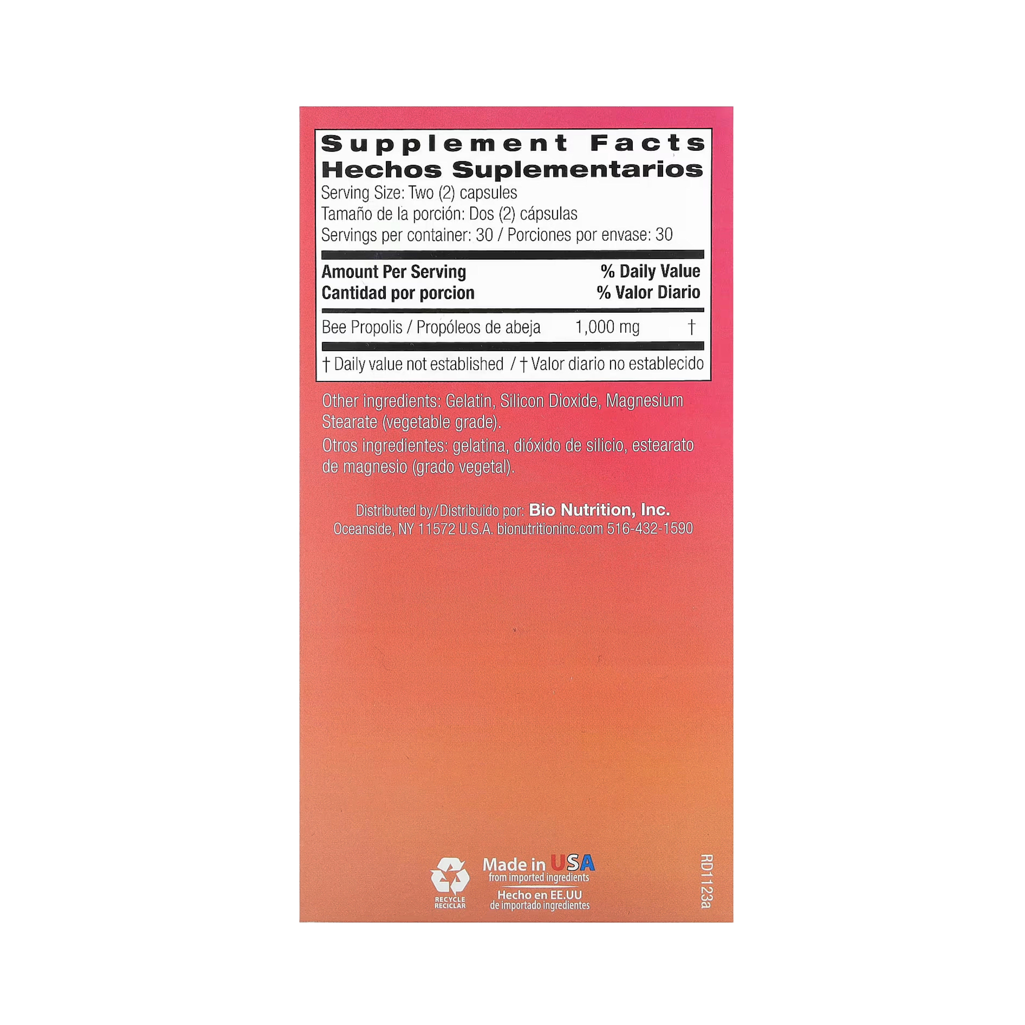 Bio Nutrition, Bee Propolis, 60 Capsules