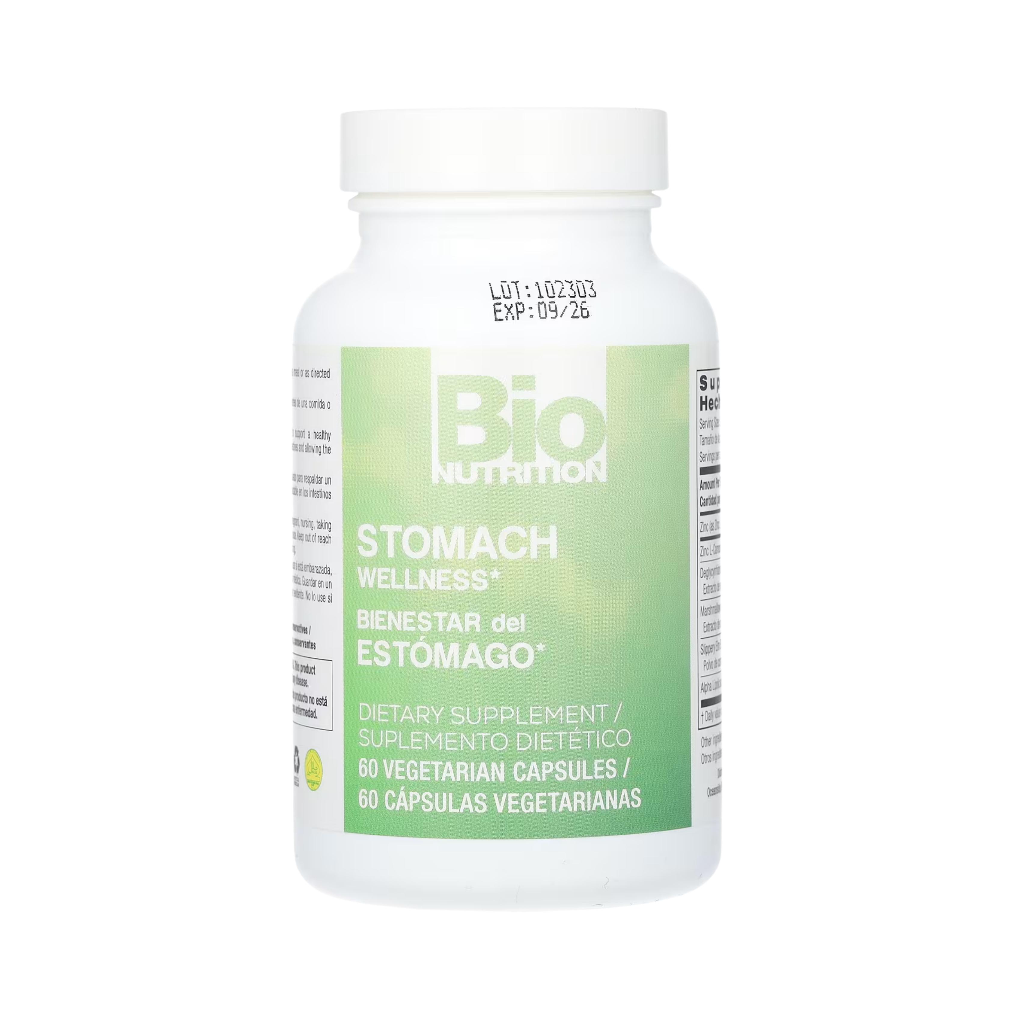 Bio Nutrition, Stomach Wellness, 60 Vegetarian Capsules