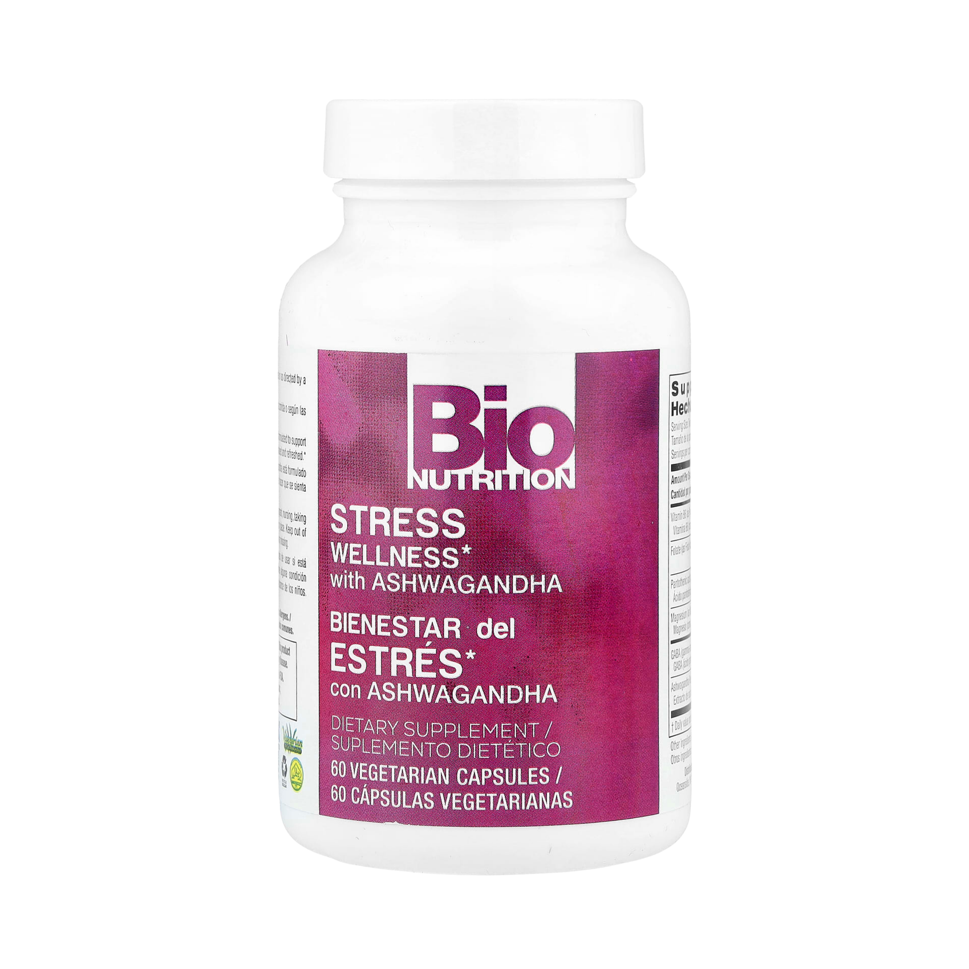Bio Nutrition, Stress Wellness With Ashwagandha, 60 Vegetarian Capsules