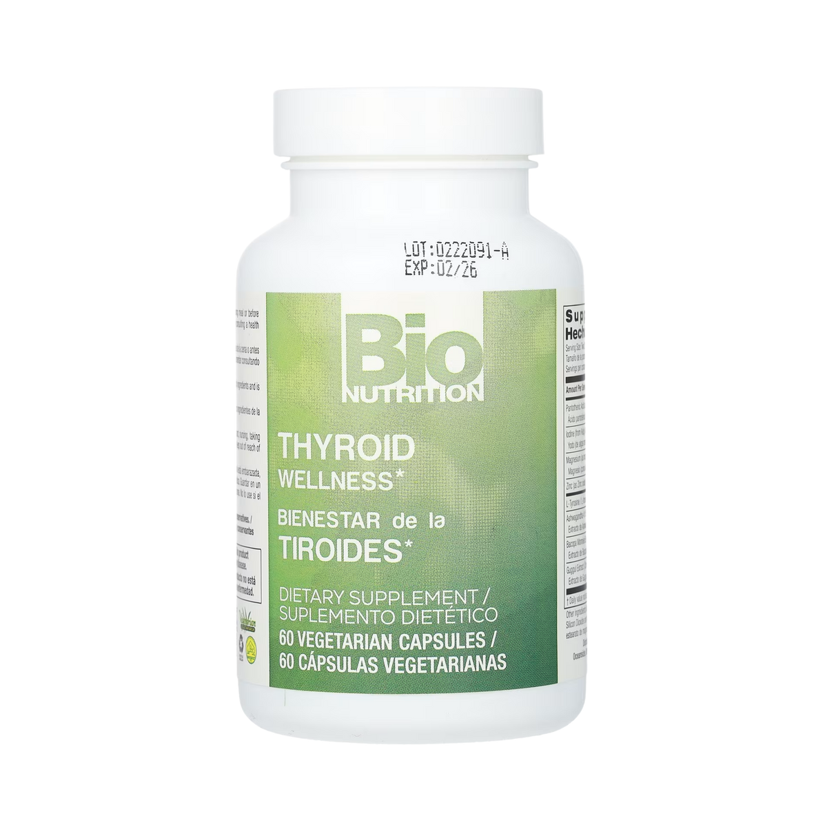 Bio Nutrition, Thyroid Wellness, 60 Vegetarian Capsules