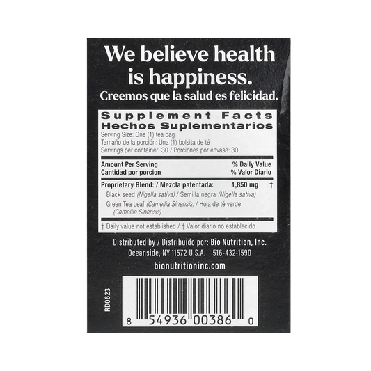 Bio Nutrition, Black Seed Tea with Green Tea, 30 Tea Bags, 1.85 Oz