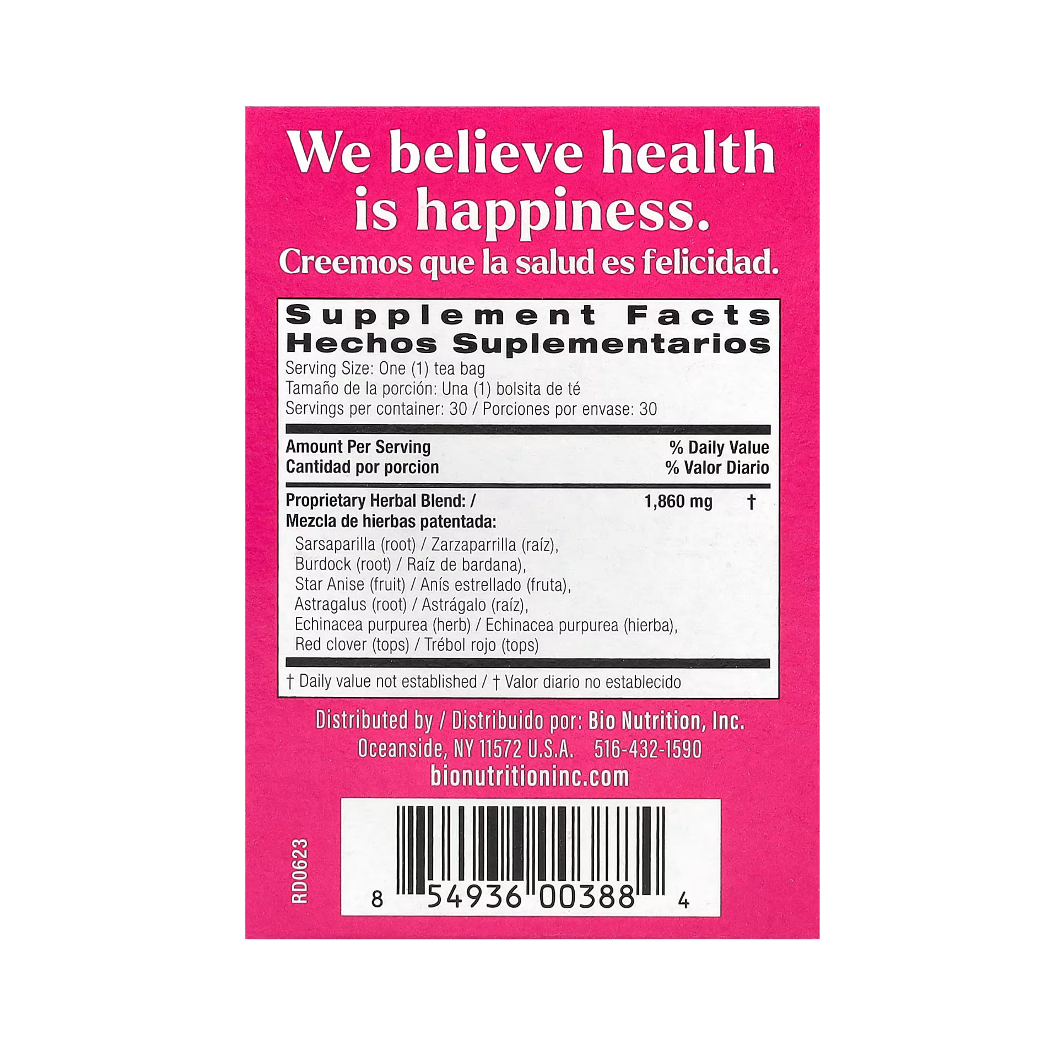 Bio Nutrition, Lymph Support Tea, Caffeine Free, 30 Tea Bags, 2 Oz