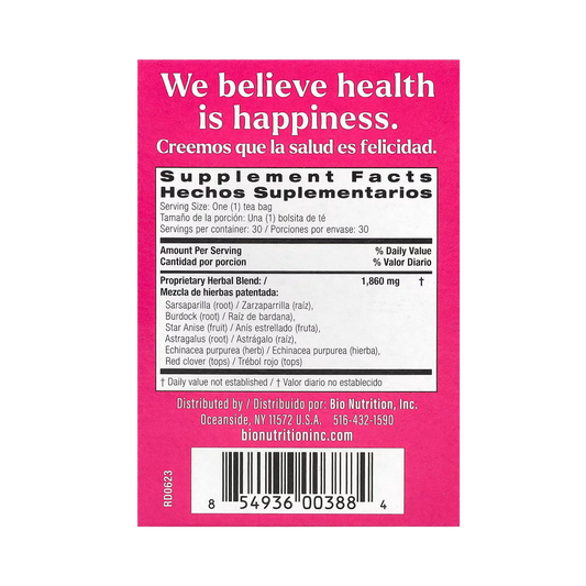 Bio Nutrition, Lymph Support Tea, Caffeine Free, 30 Tea Bags, 2 Oz