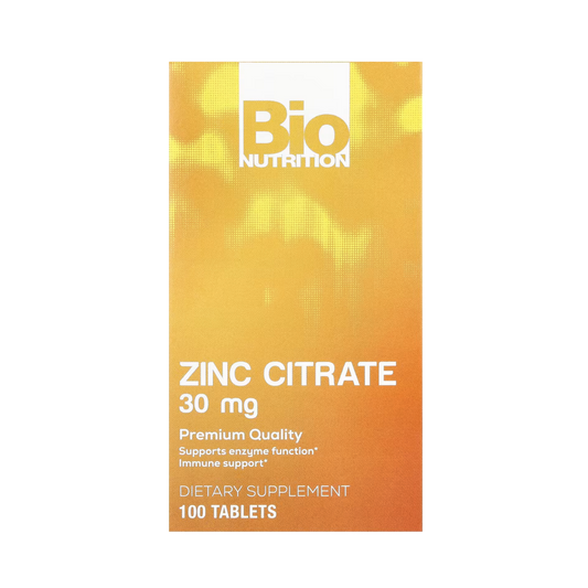 Bio Nutrition, Zinc Citrate, 30 Mg, 100 Tablets