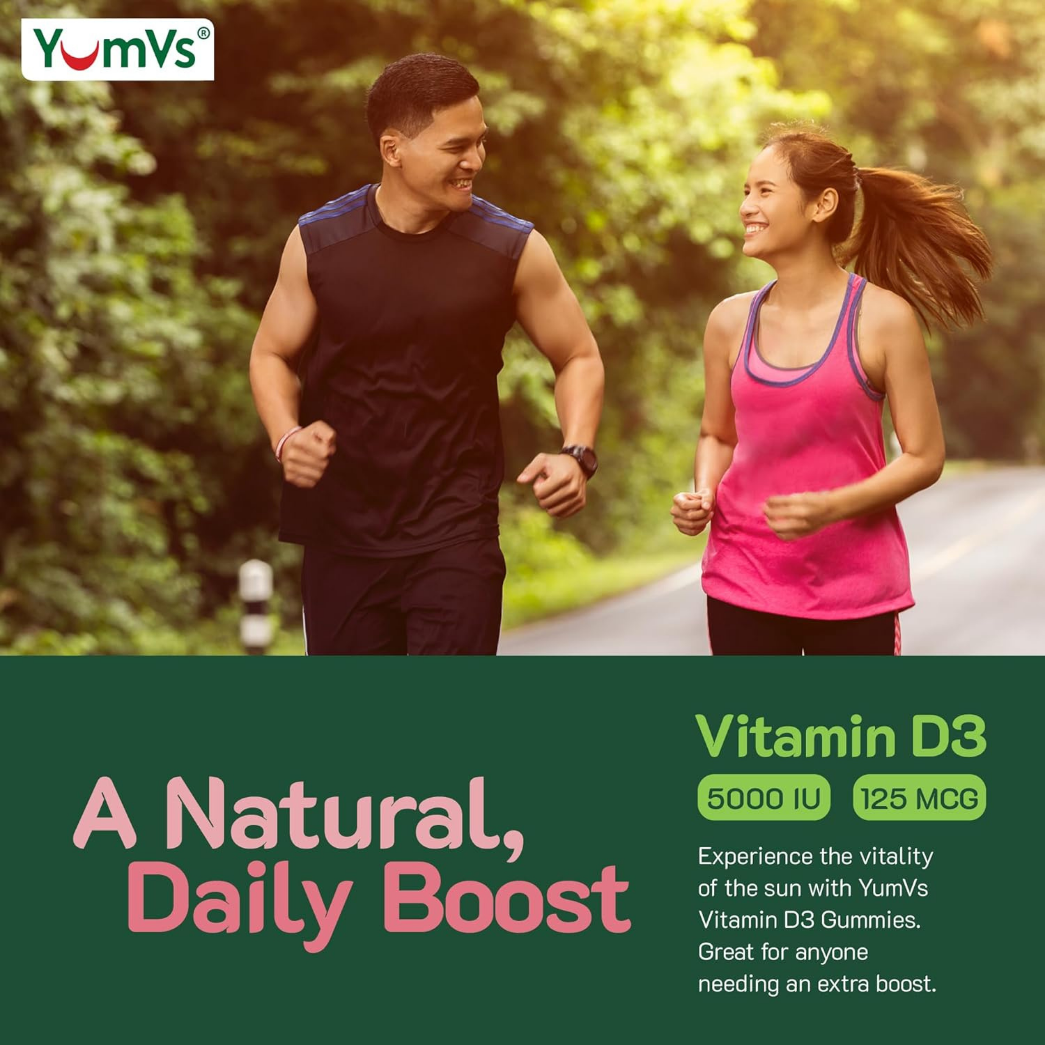YumVs, Vitamin D3 Gummies, High Potency, Berry Flavor, 125 mcg, 60 Gummies