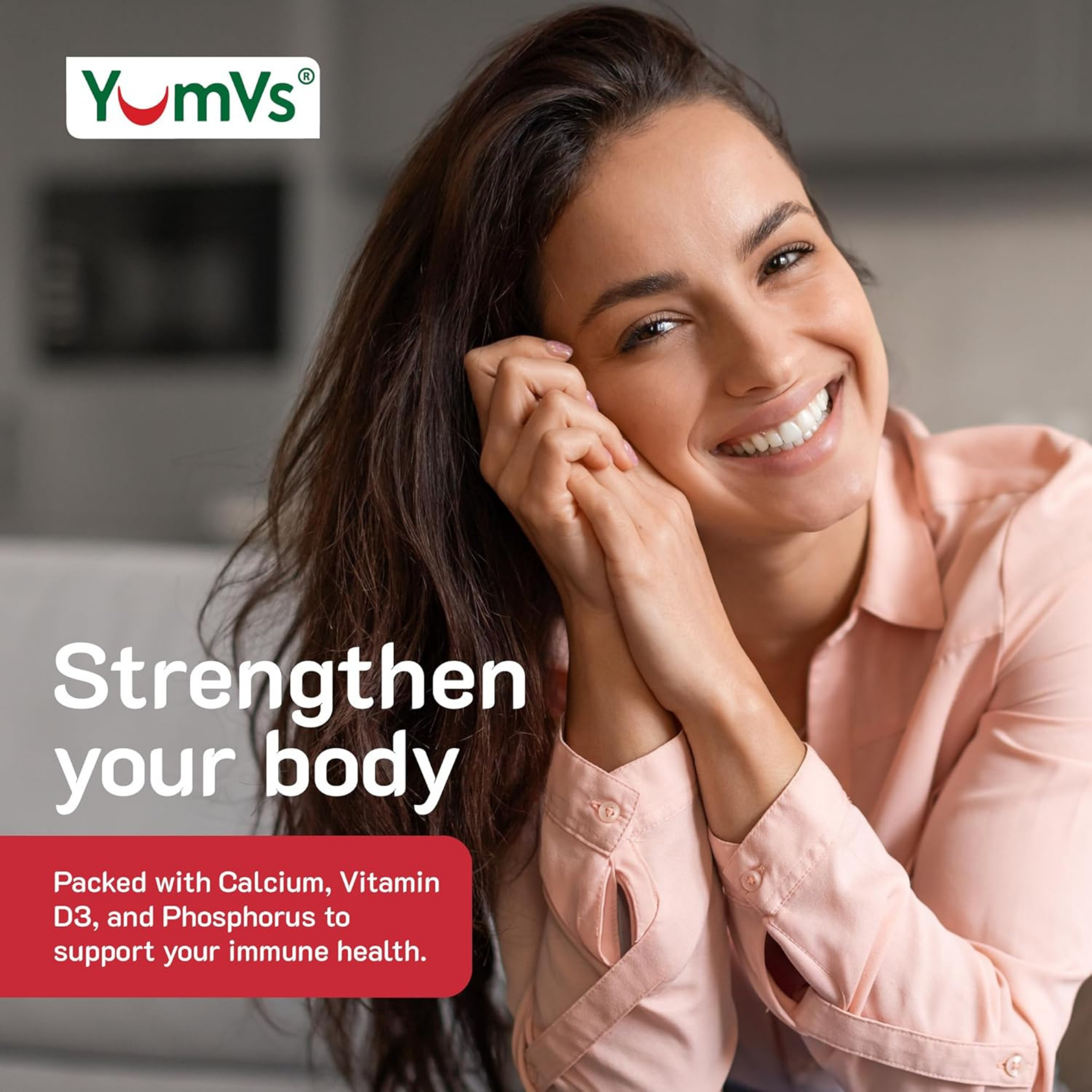 YumVs, Calcium with Vitamin D,  Orange and Berry Flavor, 500 mg, 60 Gummies