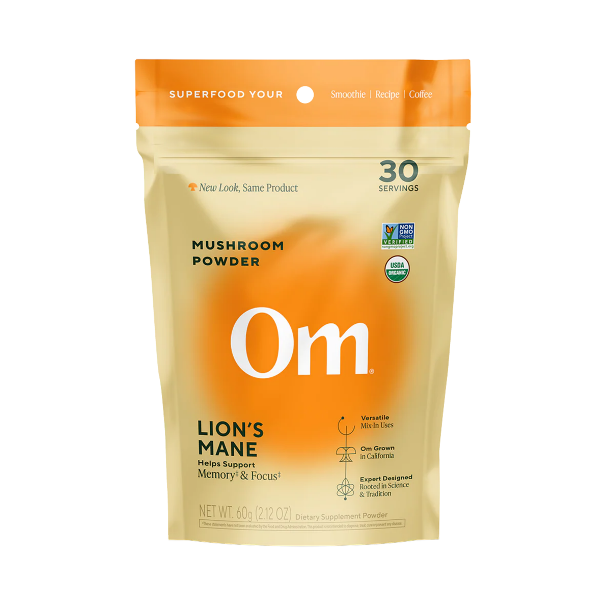Om Mushrooms, Lion’s Mane, Mushroom Powder, 60 g