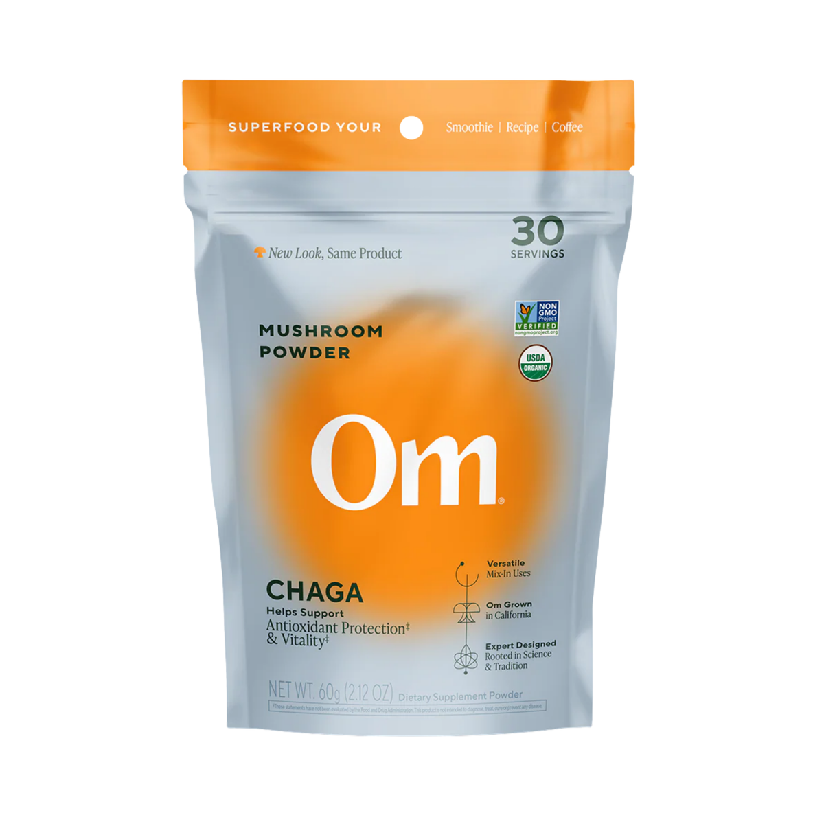 Om Mushrooms, Chaga Organic Mushroom Powder, 60 g