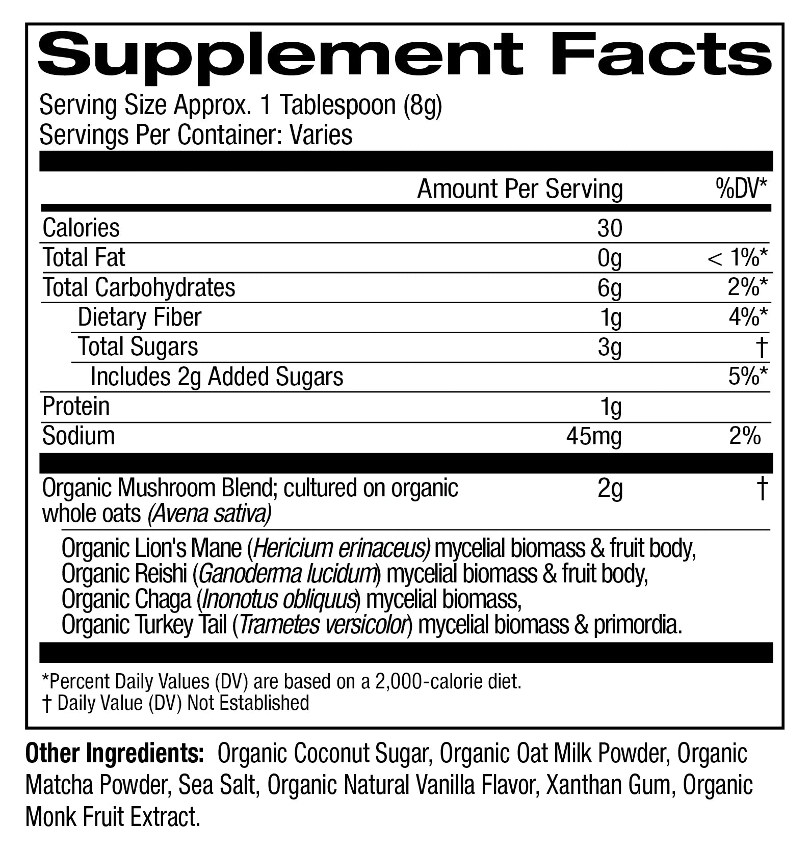 Om Mushrooms, Superfood Mushroom Blend, Matcha Latte, 10 Packets, 0.28 oz, 8 g Each