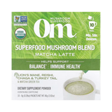 Om Mushrooms, Superfood Mushroom Blend, Matcha Latte, 10 Packets, 0.28 oz, 8 g Each