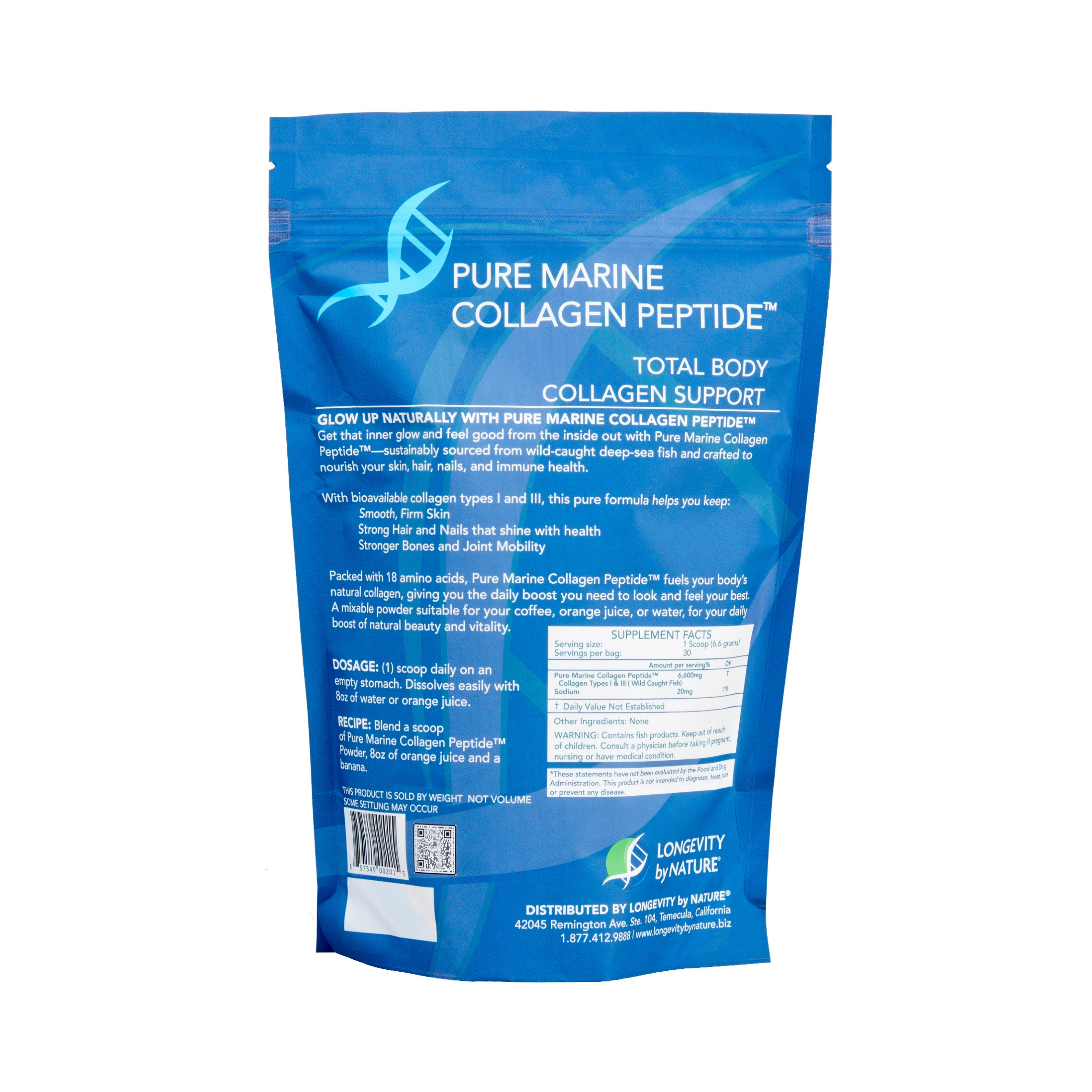 Longevity By Nature, Pure Marine Collagen Peptide, 7.1 oz, 200 g