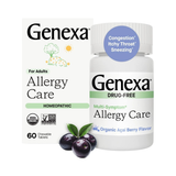 Genexa, Allergy Care, Non-Drowsy Organic Allergy & Decongestant, Organic Acai Berry , 60 Chewable Tablets