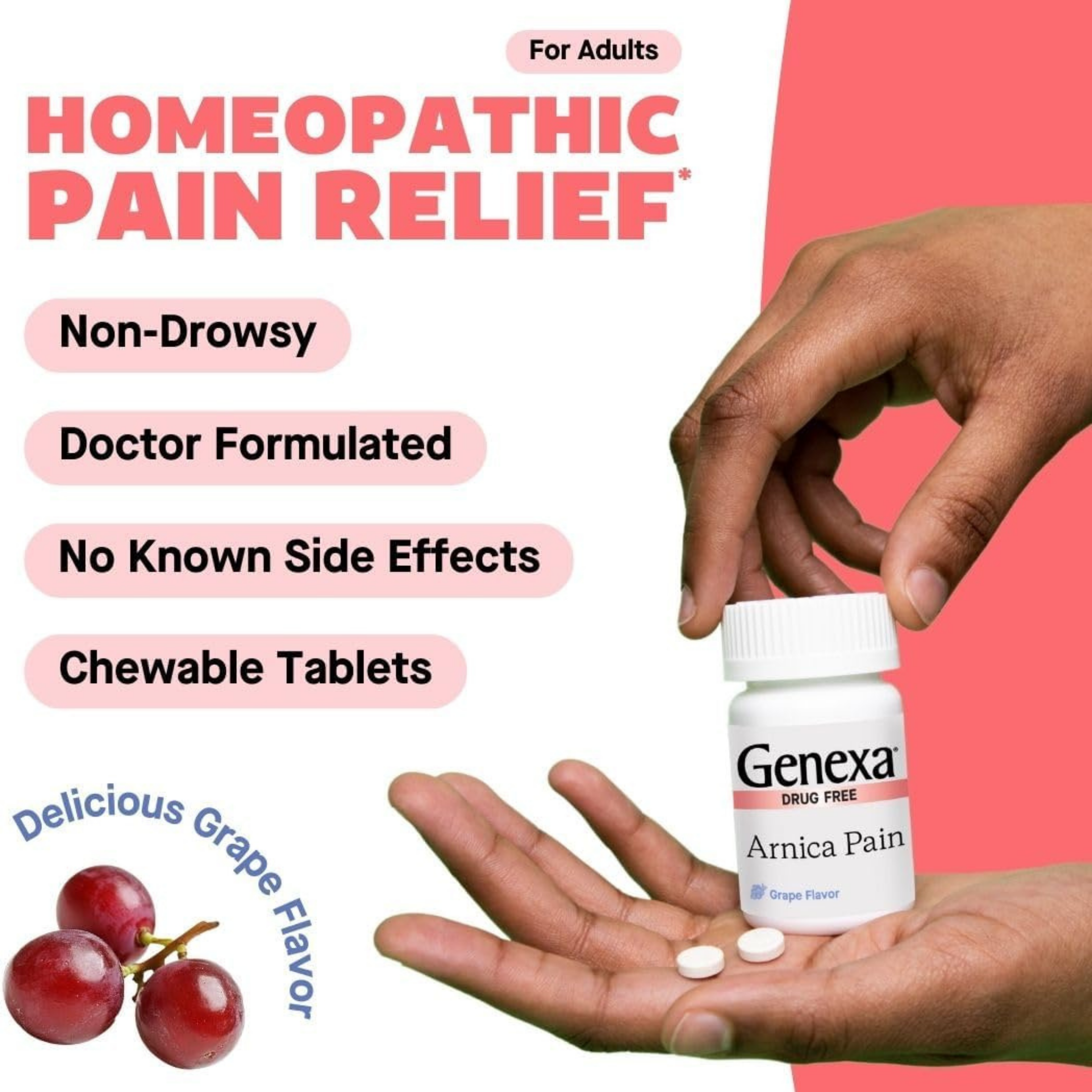 Genexa, Arnica, Pain Relief Formula, 100 Chewable Tablets